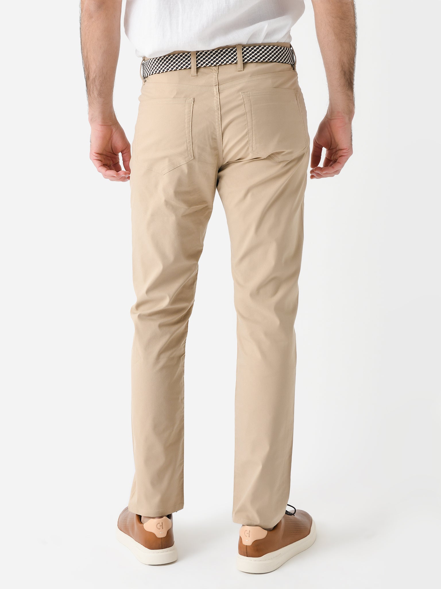 Men's Lycra Formal Trousers - Regular Fit, Solid Brown