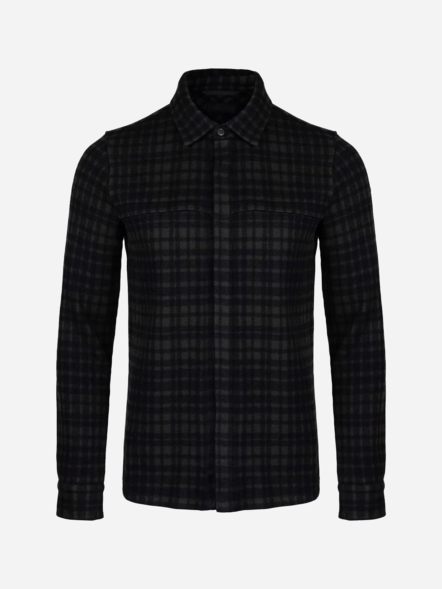 Black Hidden Placket Travel Shirt