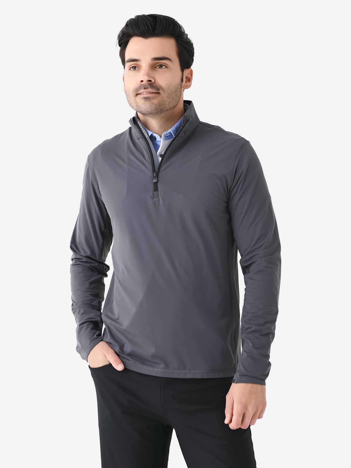 Greyson Men's Monogram Jacquard Quarter Zip