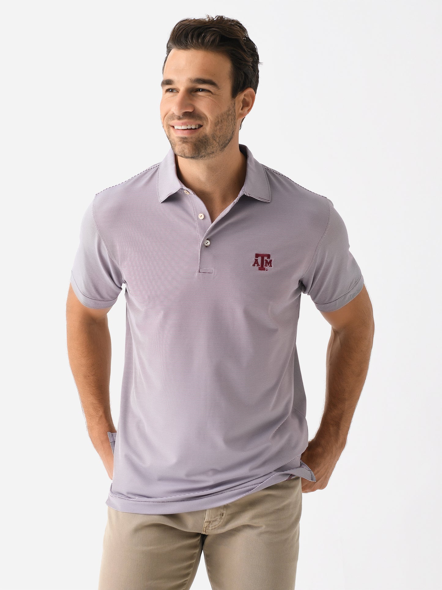 Peter Millar Collegiate Men's Jubilee Stripe Performance Jersey Polo