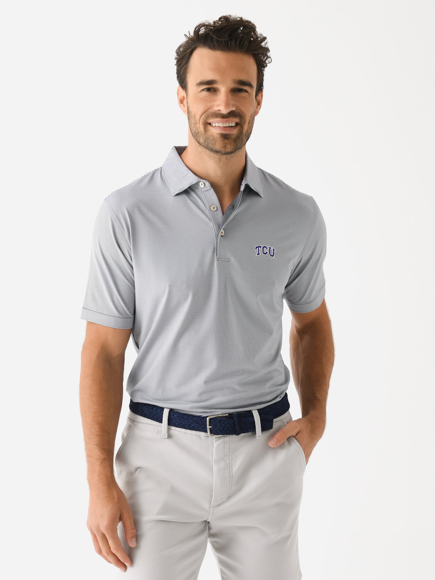 Peter Millar Collegiate Men's Jubilee Stripe Performance Jersey Polo