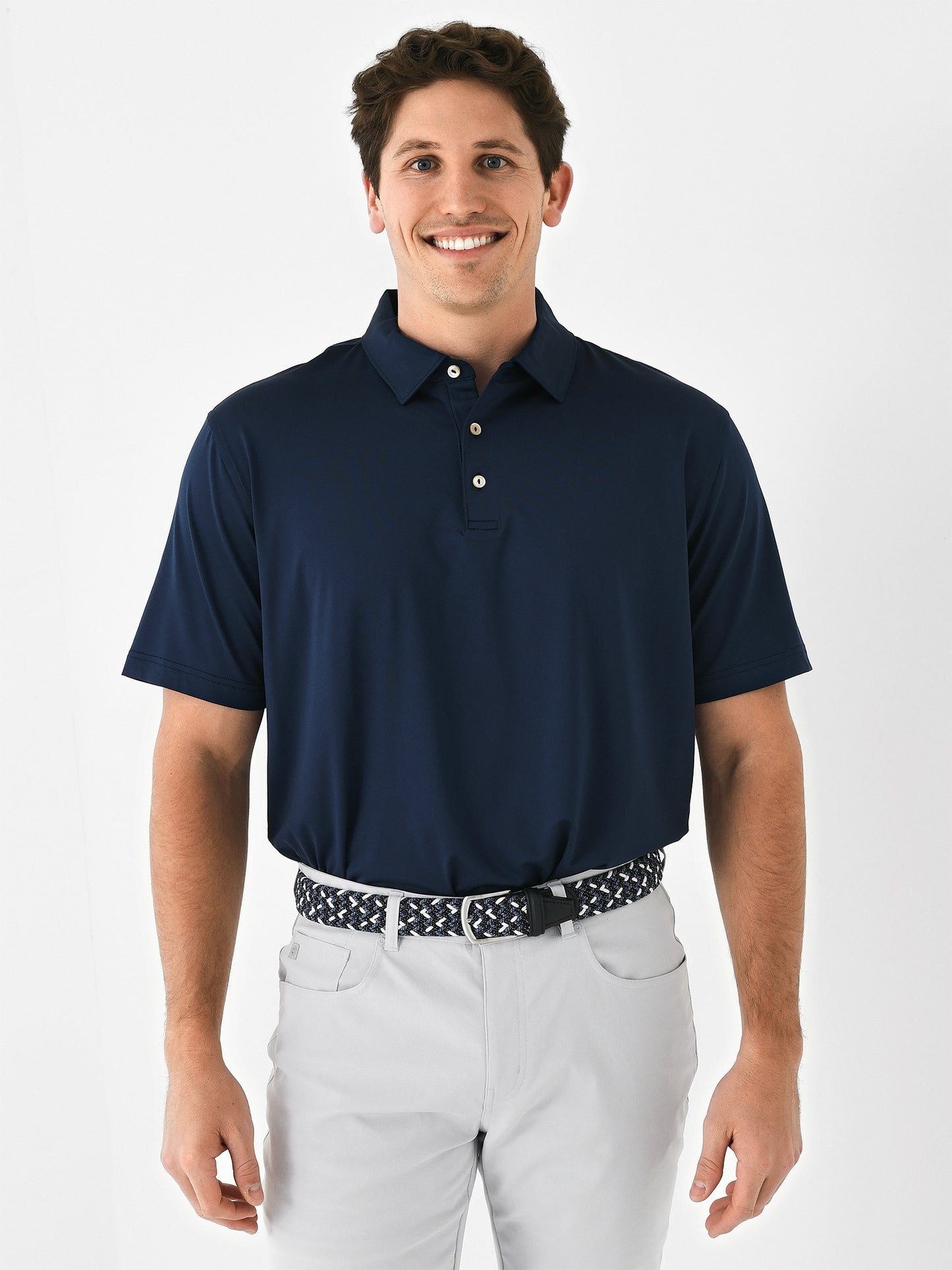 Peter Millar Crown Sport Men's Solid Performance Jersey Polo