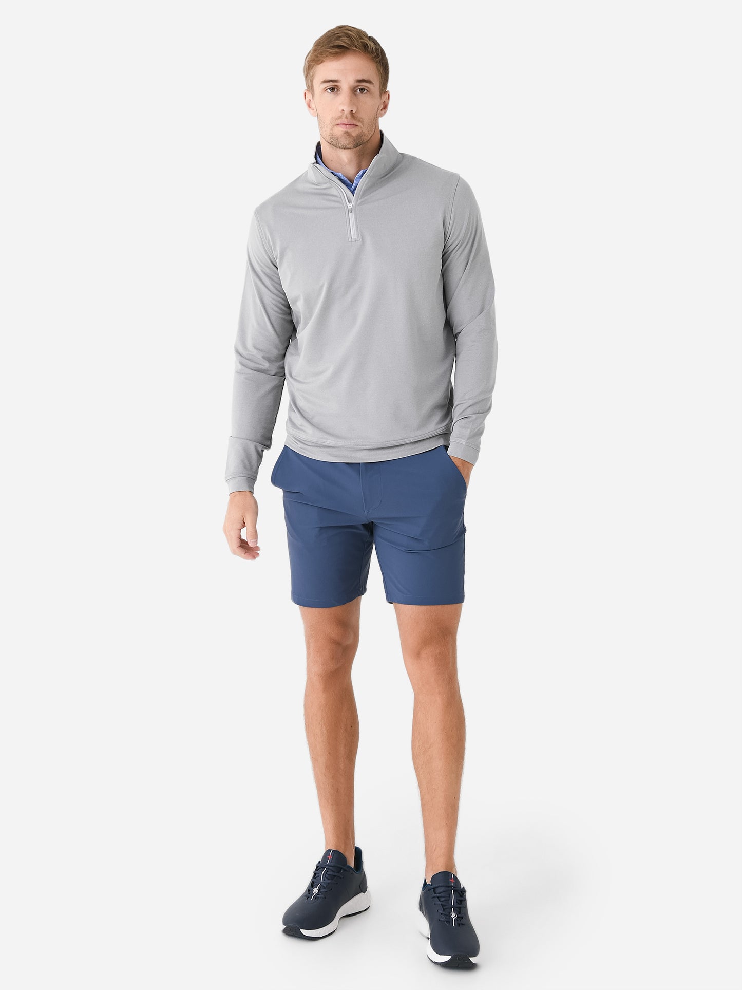 Peter Millar Crown Sport Men's Perth Performance Melange Quarter-Zip –