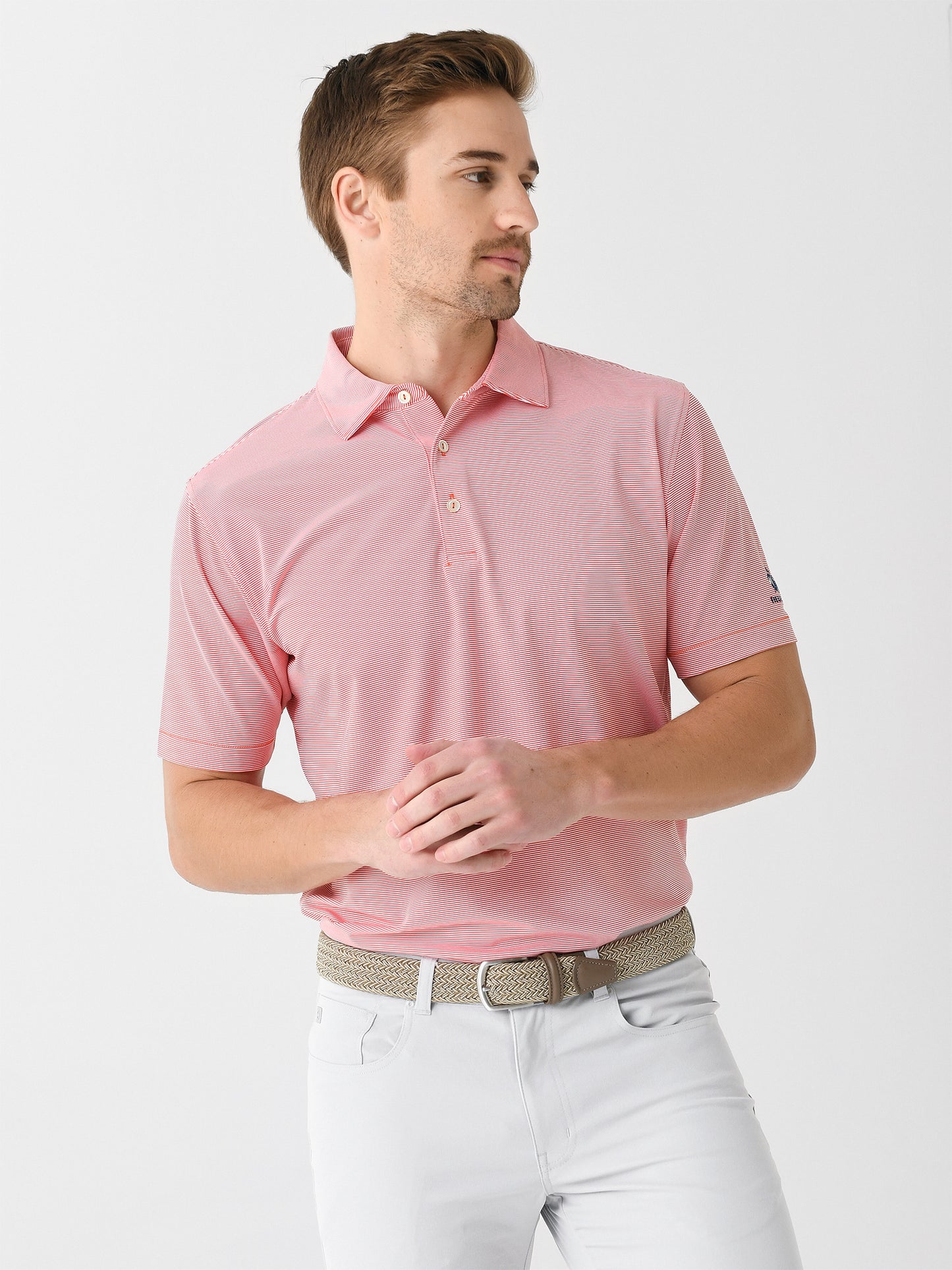 Peter Millar Crown Sport Men's Jubilee Stripe Performance Omni Polo