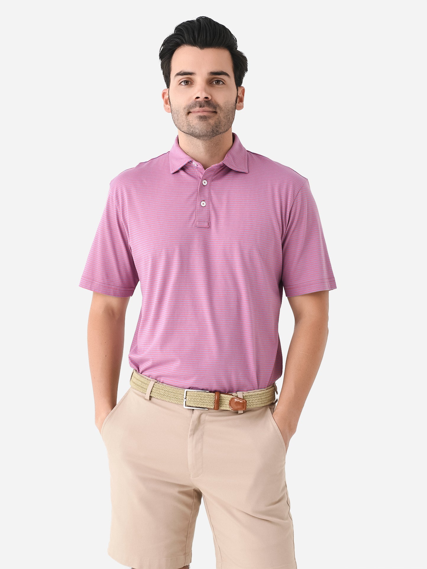 Peter Millar Crown Men's Pilot Mill Halifax Stripe Short Sleeve Polo