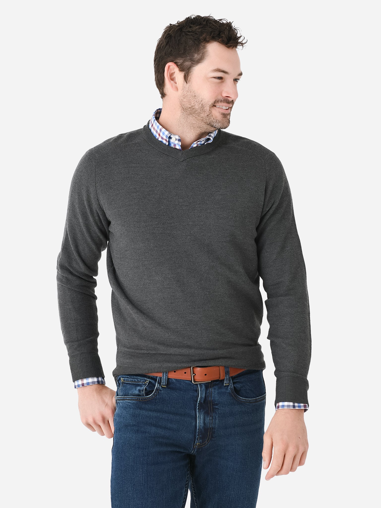 Peter Millar Crown Crafted Men's Dover High V-Neck Sweater ...