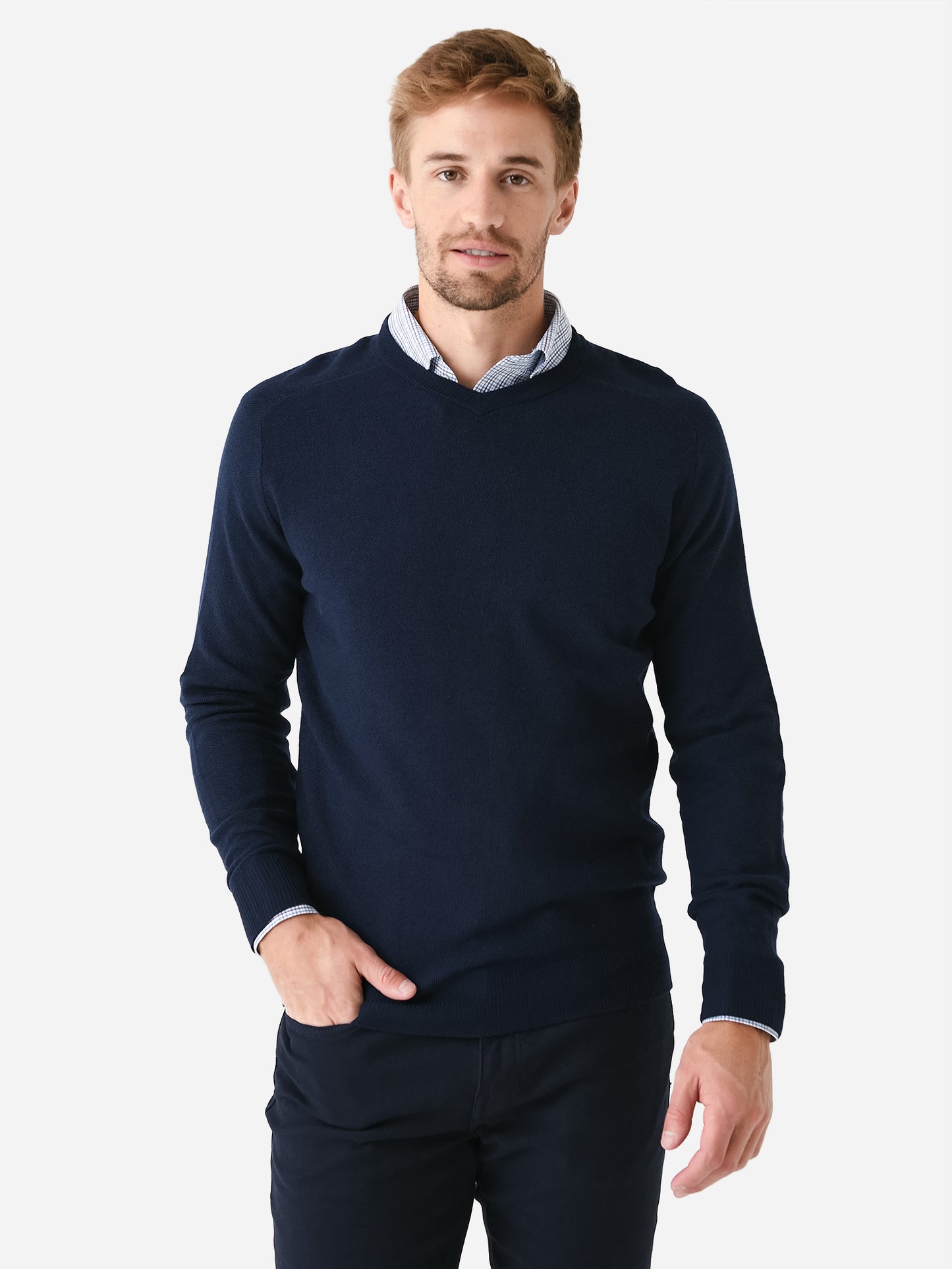 Peter Millar Crown Crafted Men's Dover High V-Neck Sweater