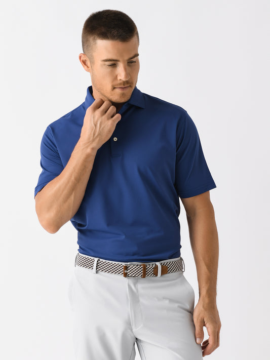 Peter Millar Crown Sport Men's Solid Performance Mesh Polo