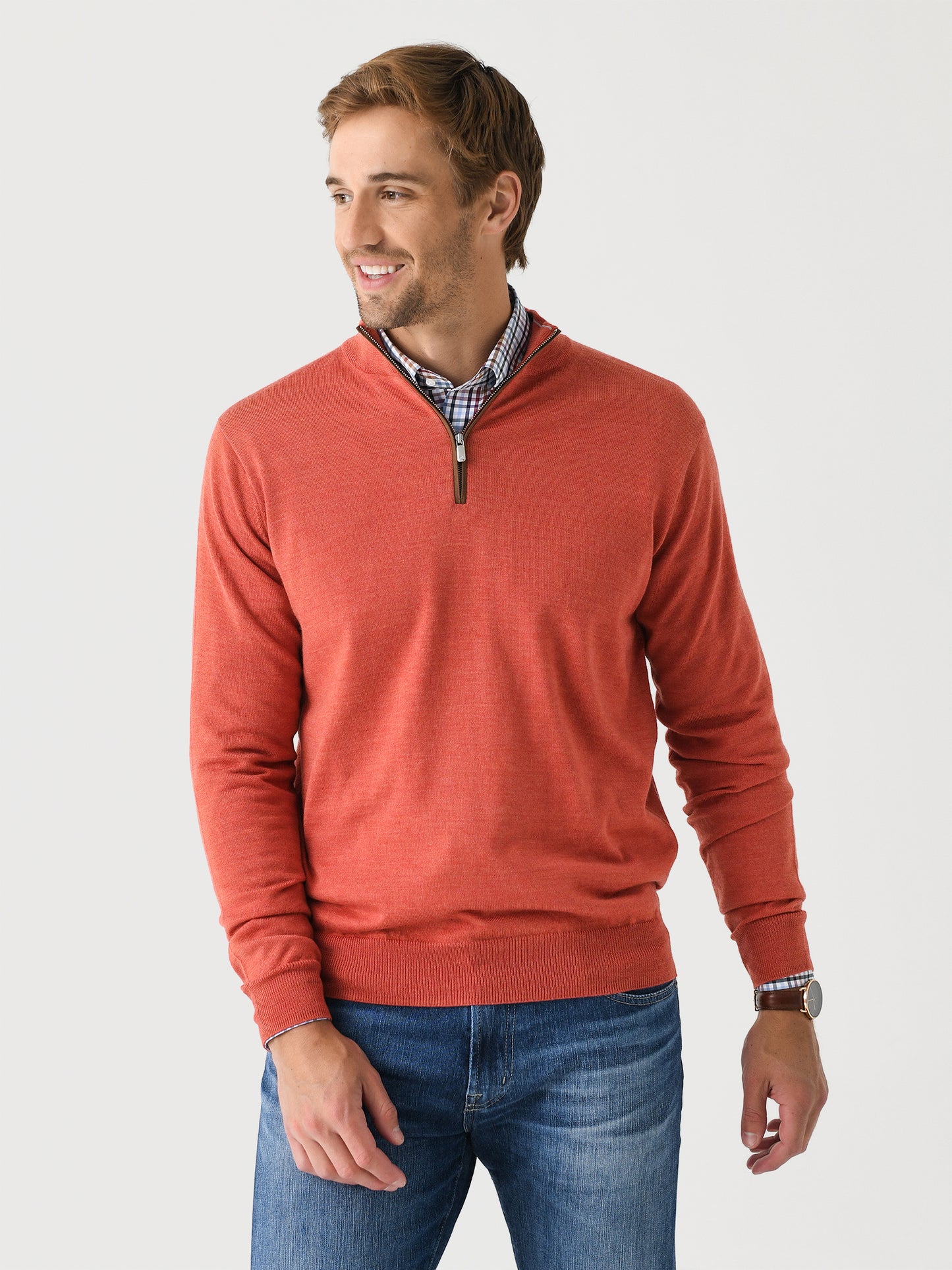 Peter Millar Crown Men's Autumn Crest Suede Trim Quarter-Zip