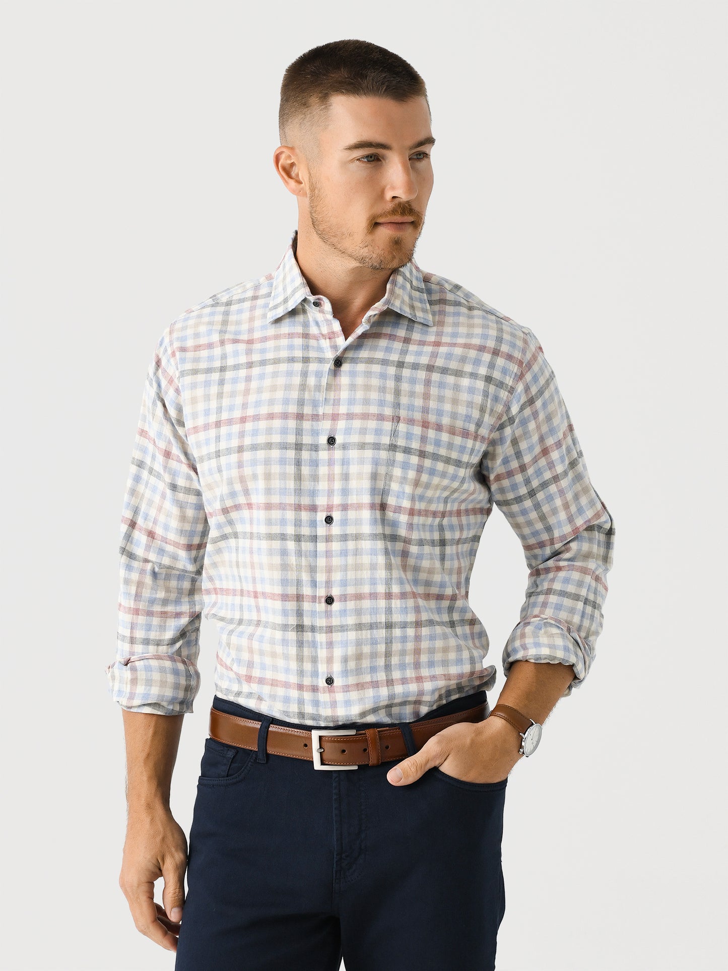 Peter Millar Crown Men's White Rock Cotton Sport Shirt