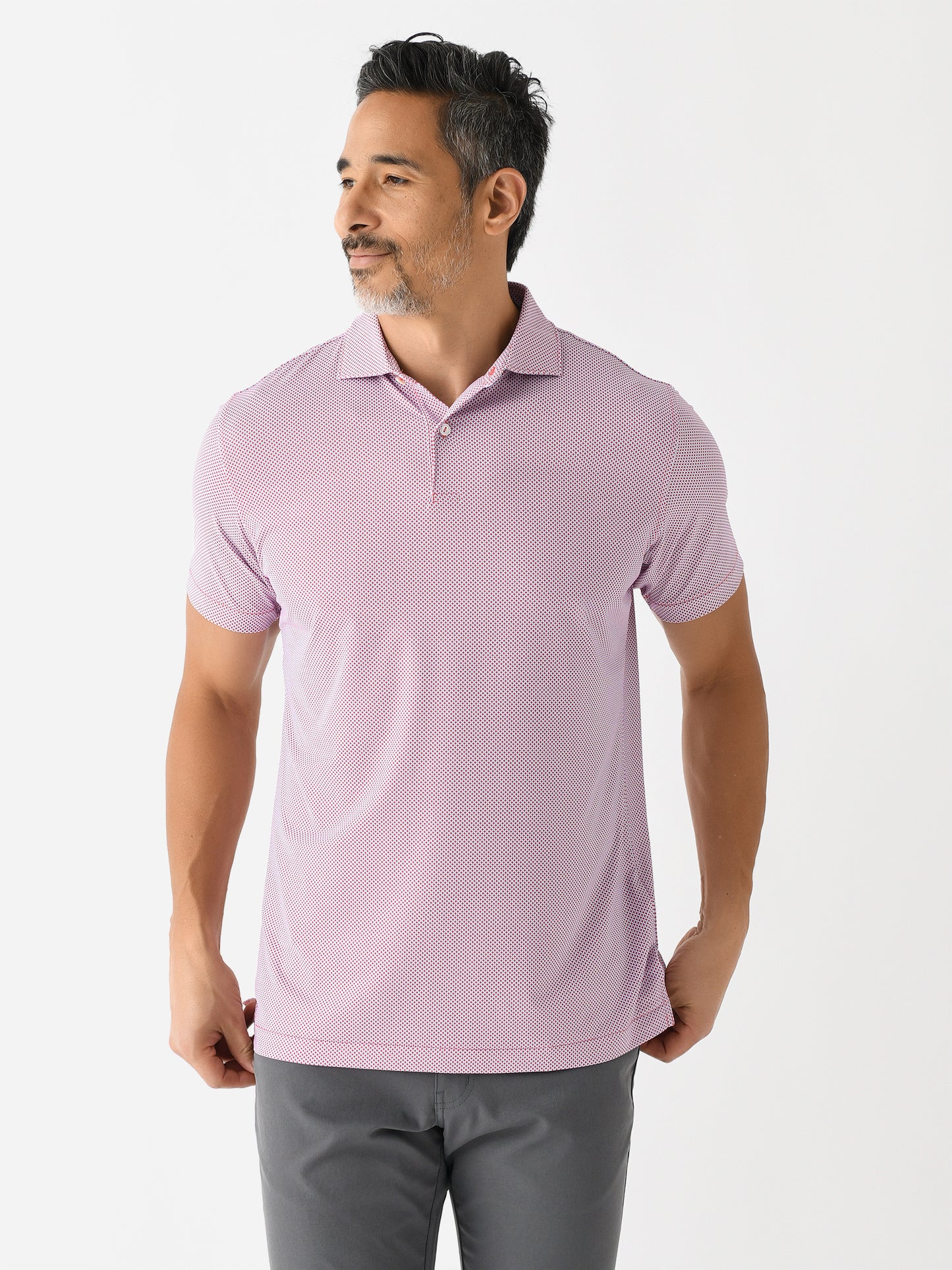 Peter Millar Crown Crafted Men's Delancey Dot Performance Jersey Polo