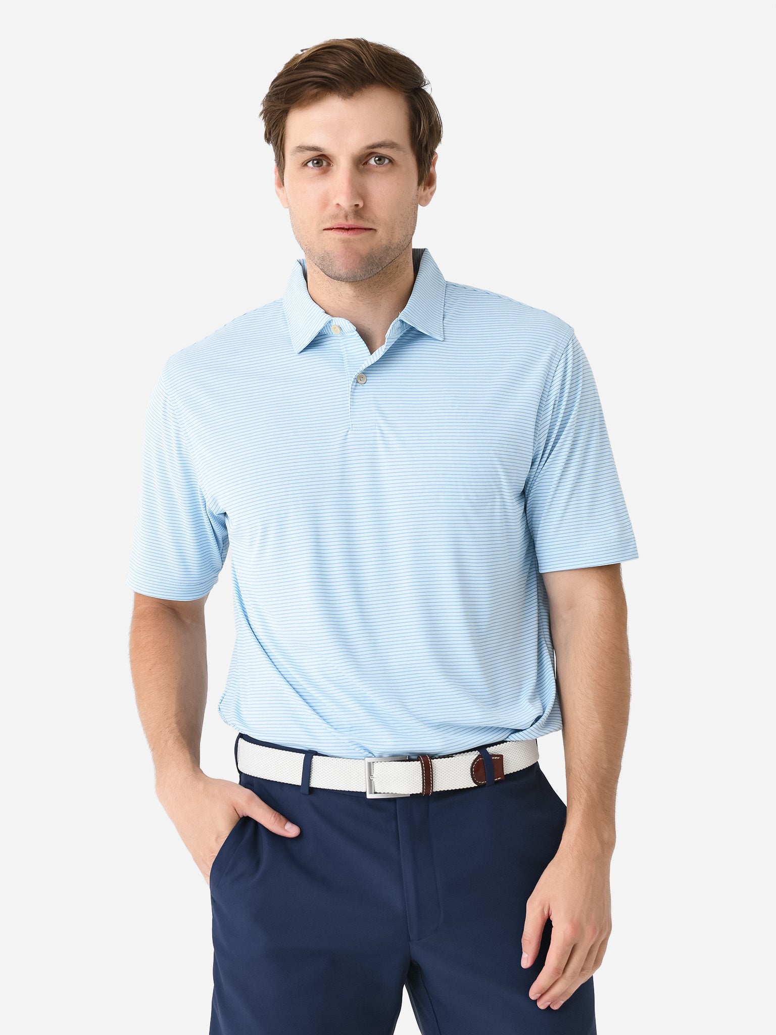 Peter Millar Crown Sport Men's Featherweight Stripe Polo – saintbernard.com