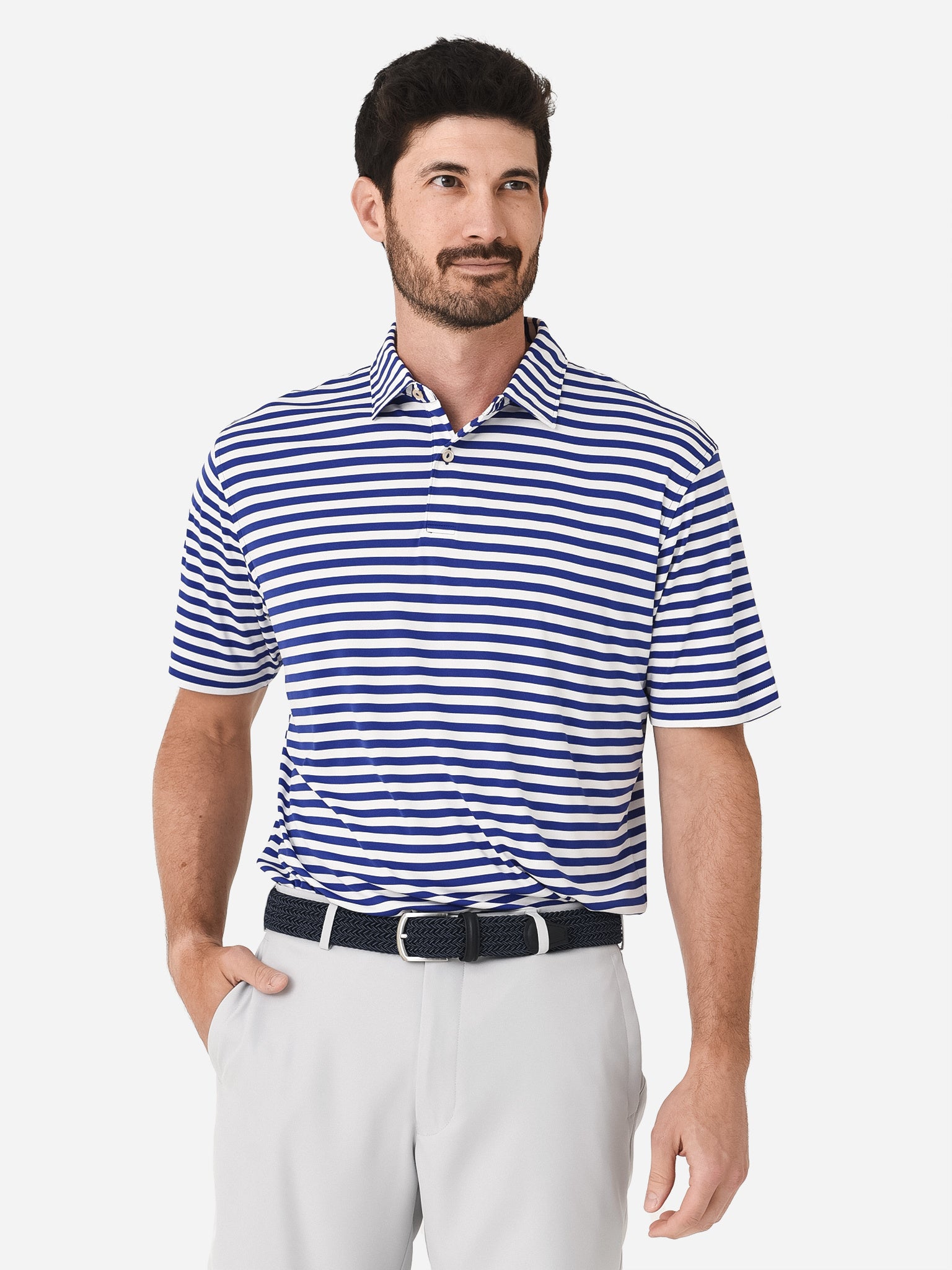 Peter Millar Crown Sport Men's Featherweight Stripe Polo – saintbernard.com