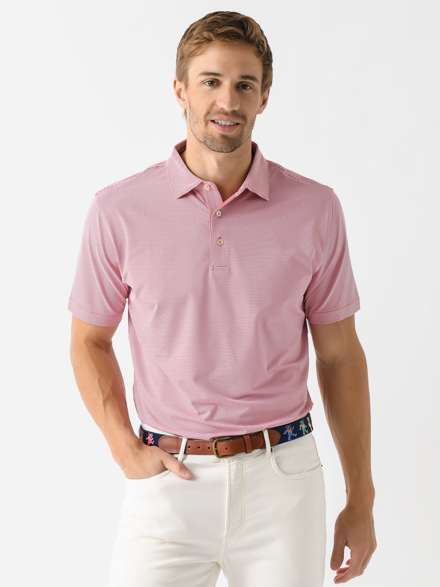 Peter Millar Crown Sport Men's Jubilee Stripe Performance Polo