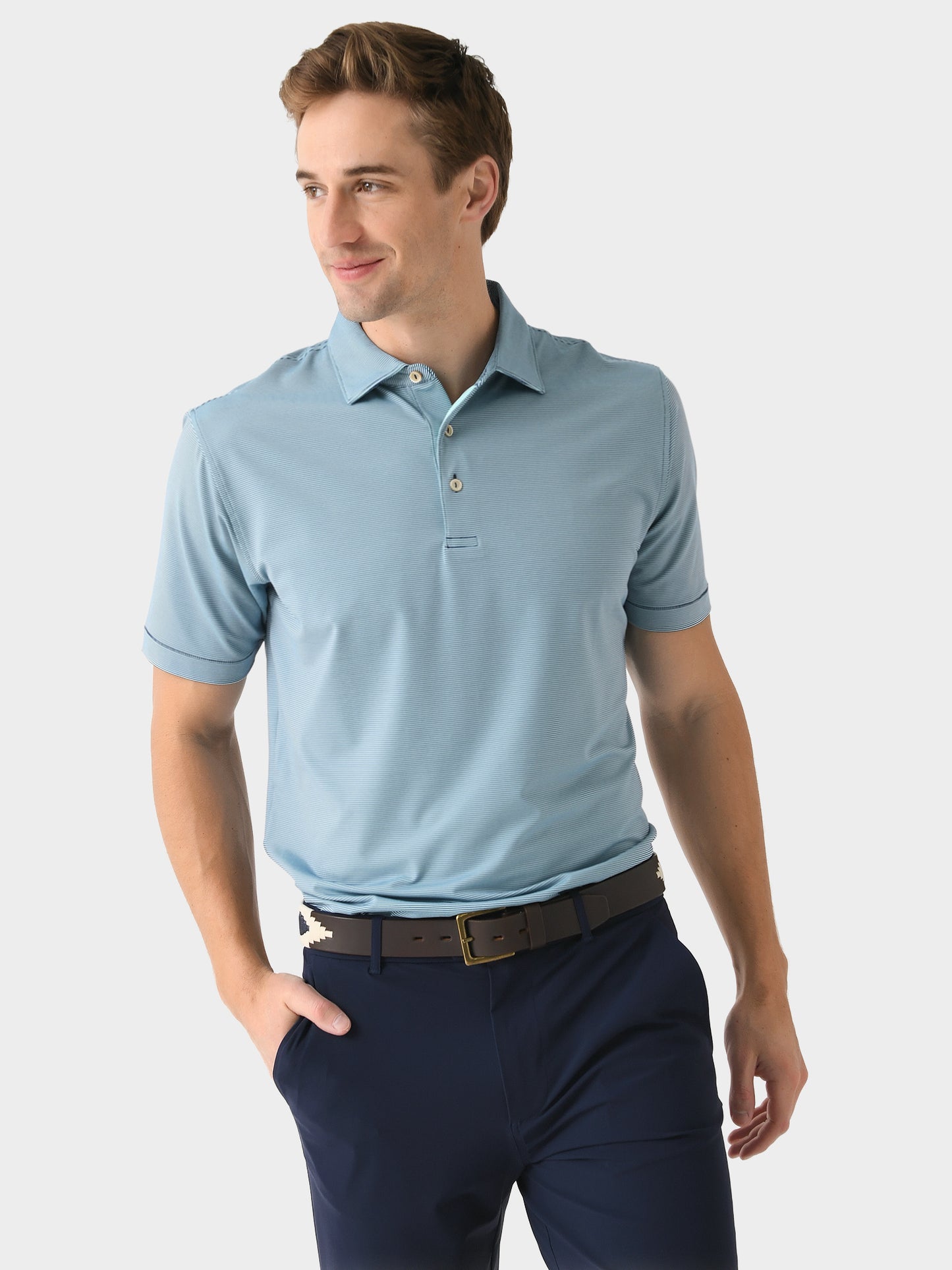 Peter Millar Crown Sport Men's Jubilee Stripe Performance Polo