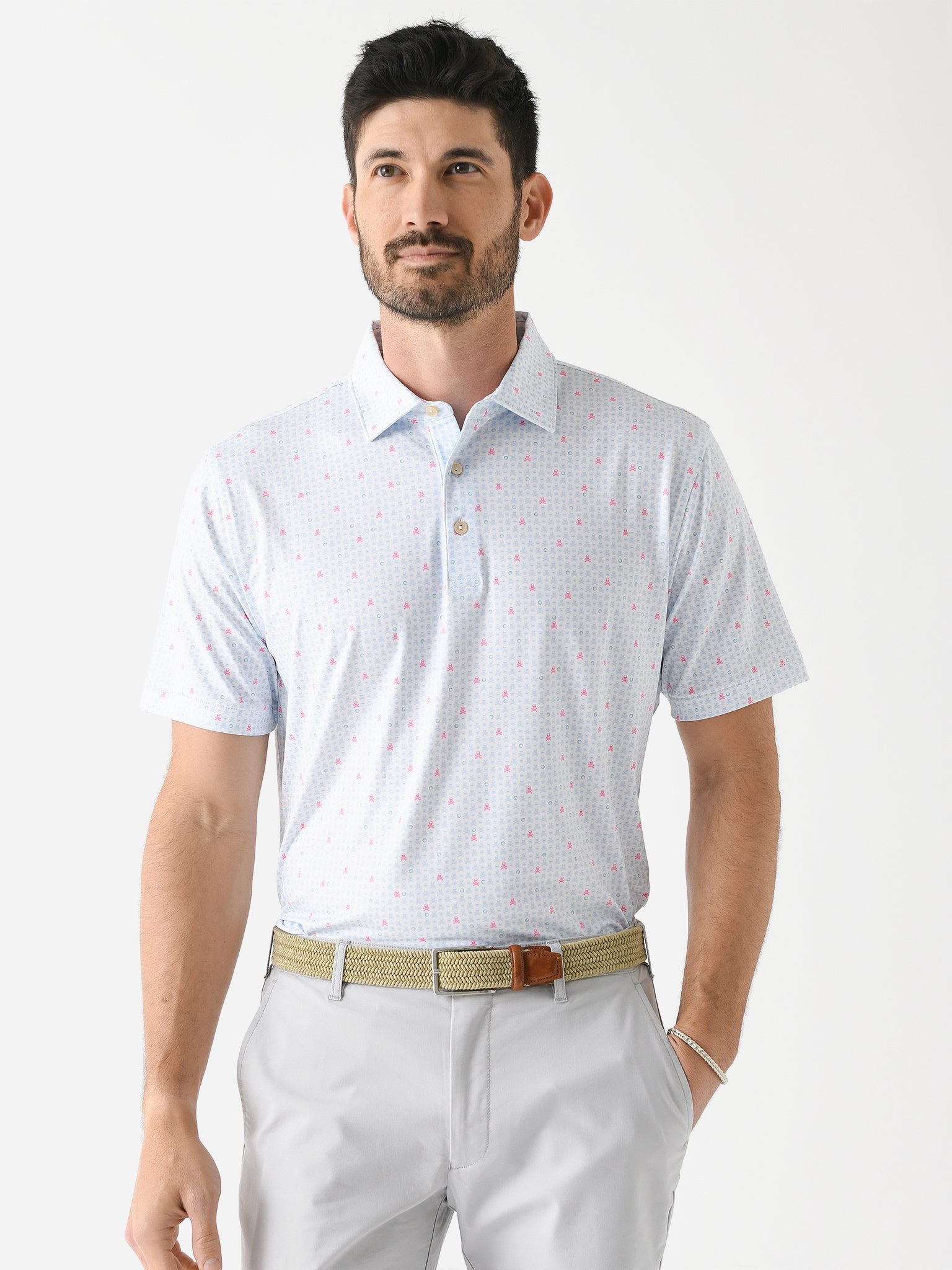 Peter Millar Crown Sport Men's Skull In One Performance Jersey Polo ...