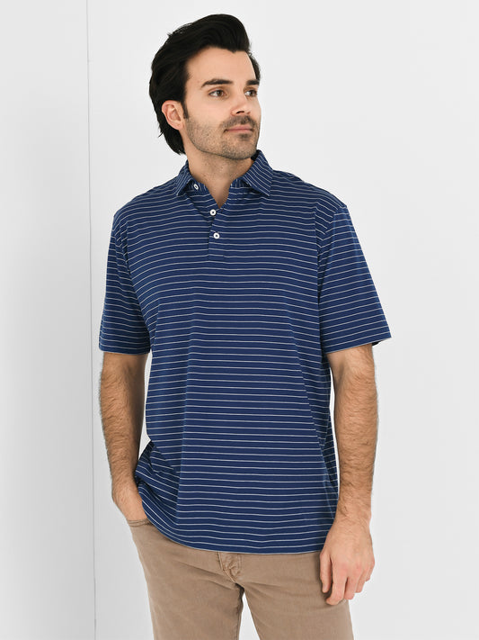 Peter Millar Crown Comfort Men's Harp Stripe Cotton Polo