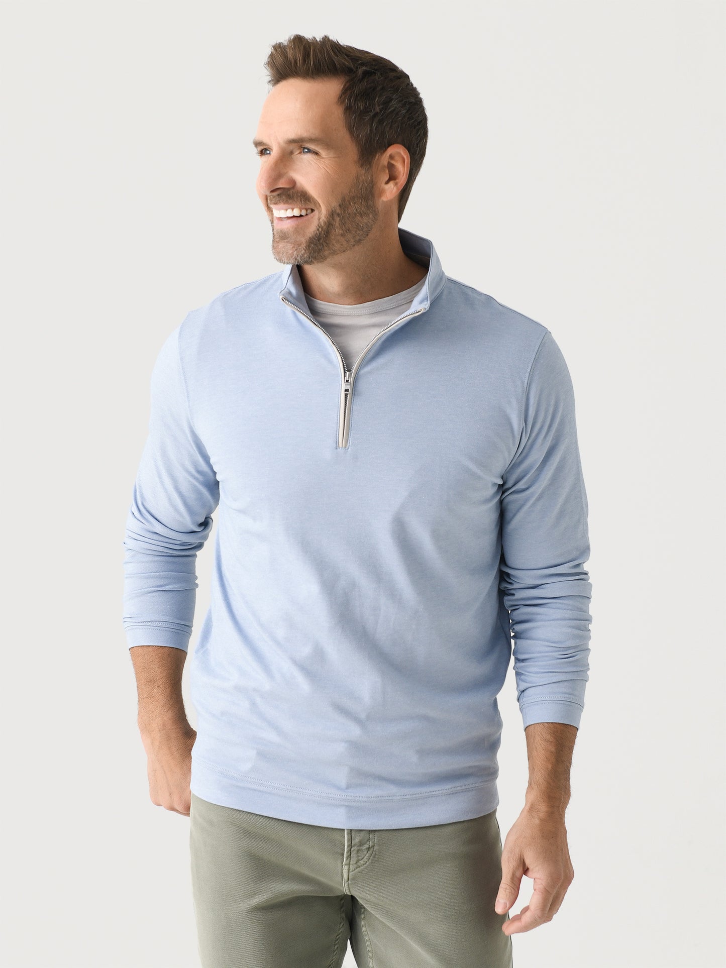 Peter Millar Crown Crafted Men's Albatross Cotton-Blend Piqué Quarter-Zip