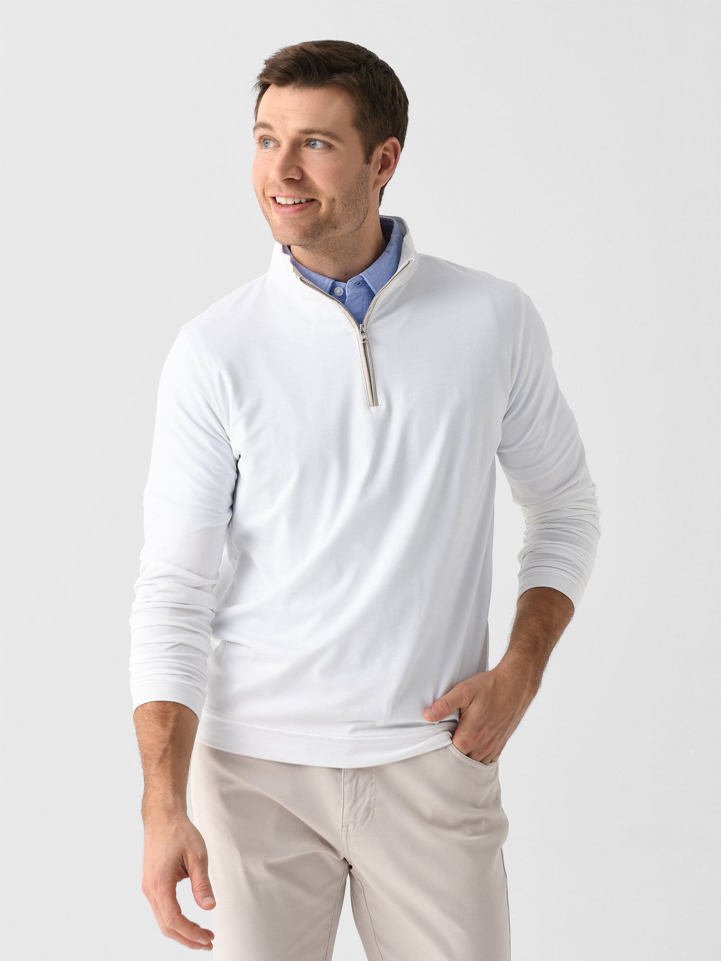 Peter Millar Crown Crafted Men's Albatross Cotton-Blend Piqué Quarter-Zip