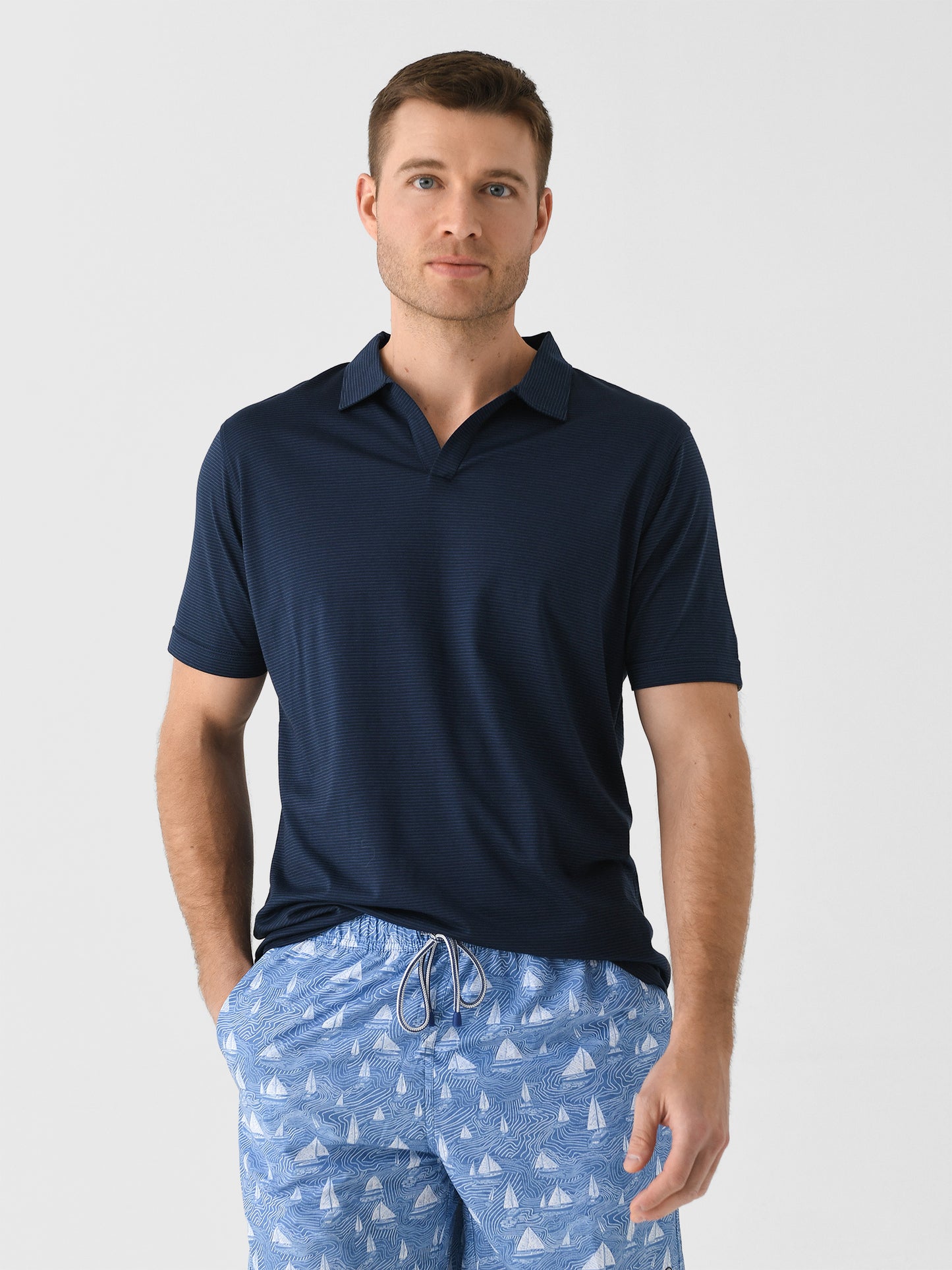 Peter Millar Crown Crafted Men's Richmond Riviera Collar Polo