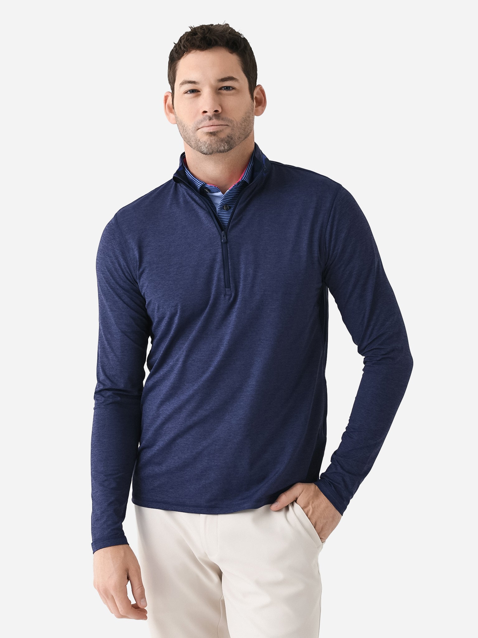 Greyson Men's Monogram Jacquard Quarter Zip