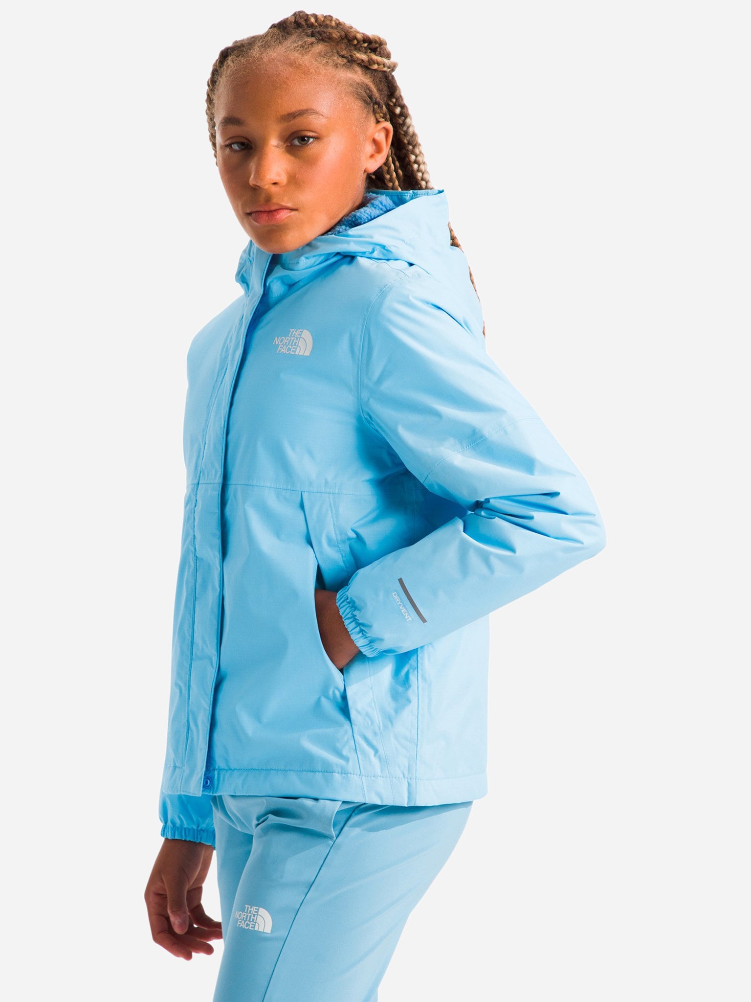 The North Face Girls Warm Antora Rain Jacket Small Cornflower