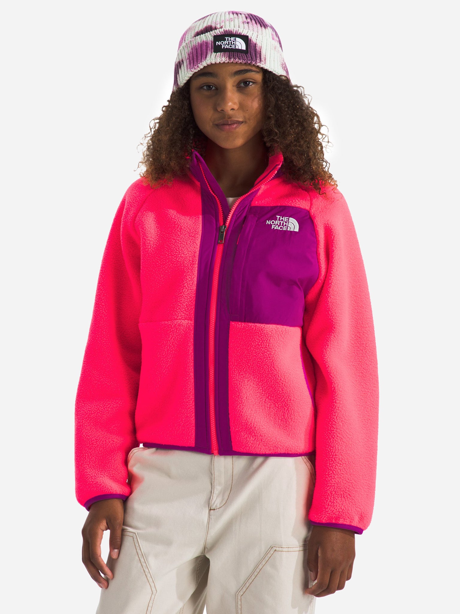 North face pink fleece jacket online