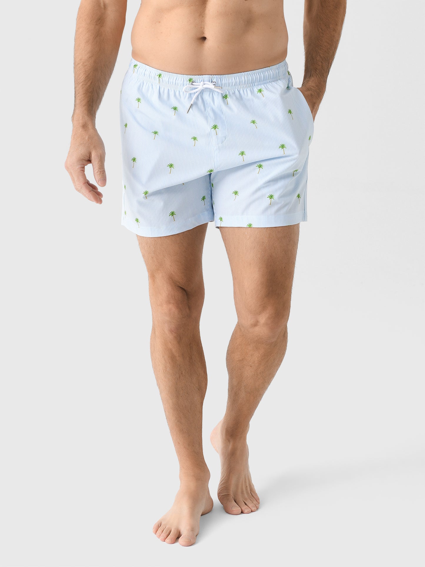 Bermies Men's Palm Stripes Swim Trunk