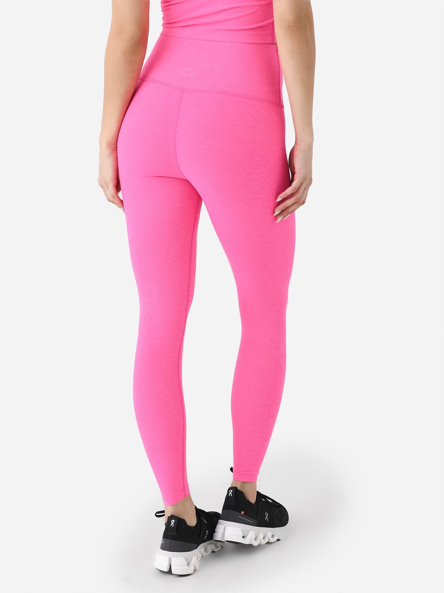  Beyond Yoga Women's Spacedye Caught in The Midi HW Leggings,  Electric Peach Heather, Pink, L : Clothing, Shoes & Jewelry