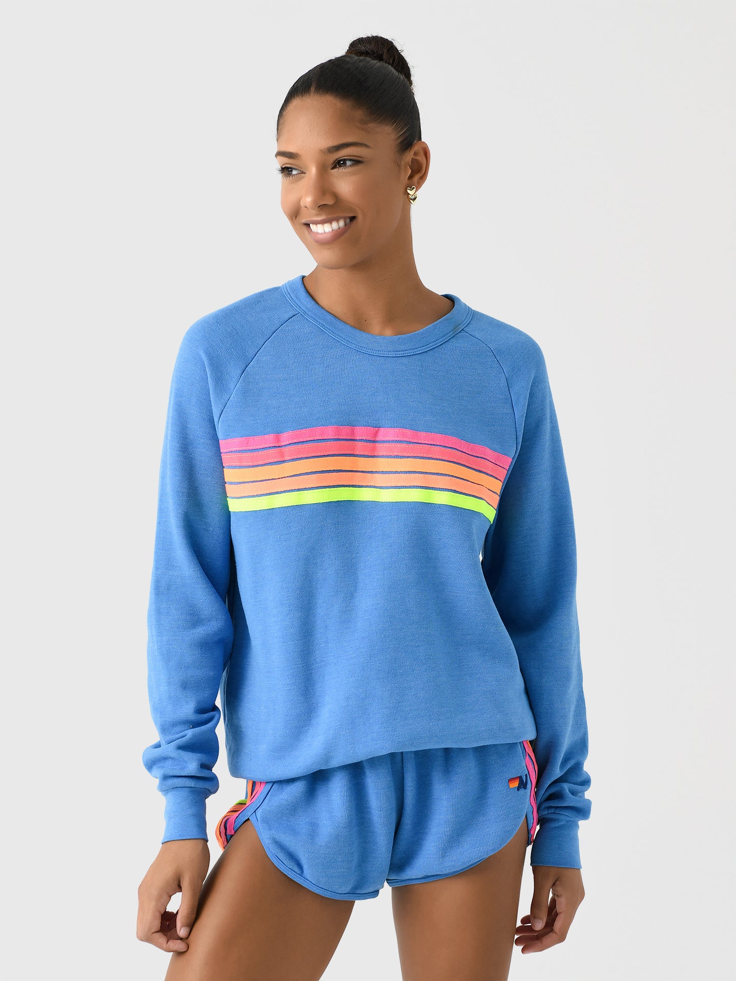 Aviator Nation Women's 5 Stripe Crew Sweatshirt