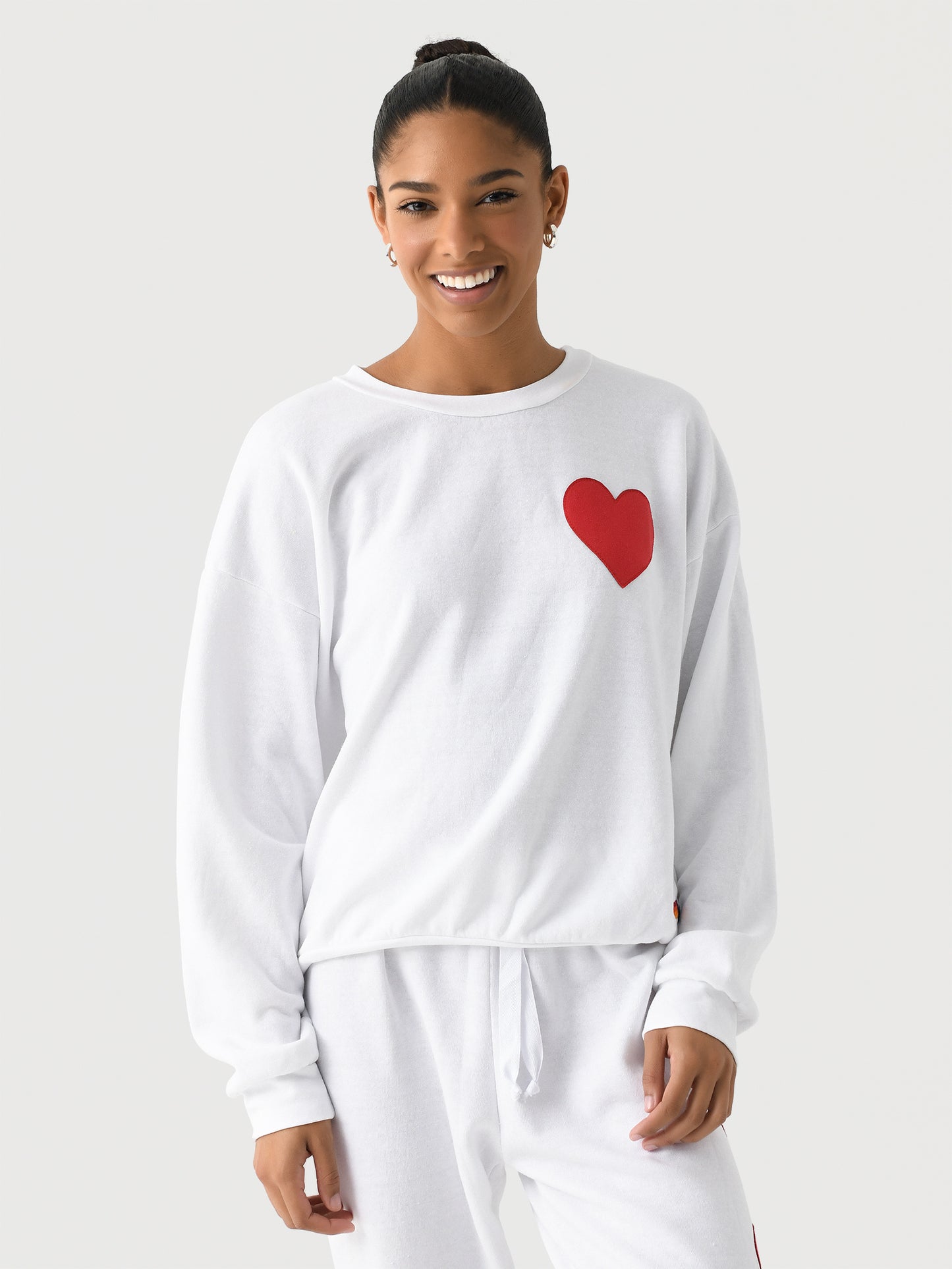 Aviator Nation Women's Heart Stitch Crew Sweatshirt