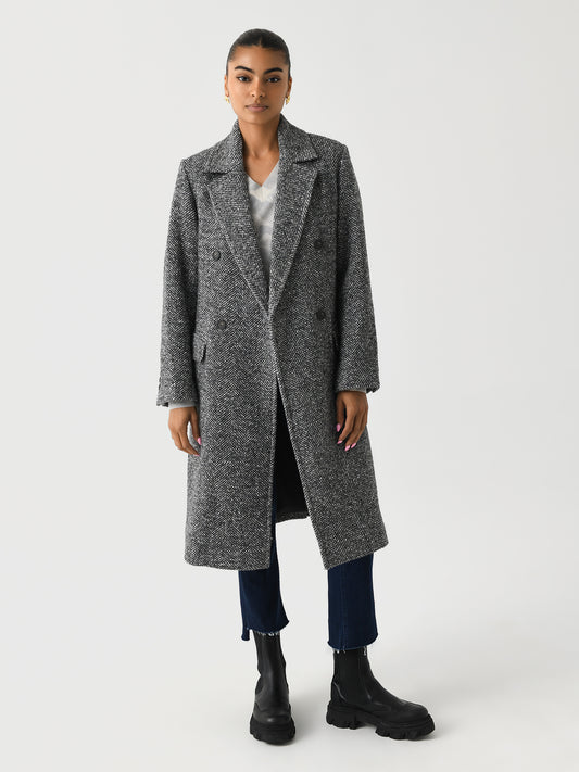 Vince Women's Italian Herringbone Wool-Blend Double-Breasted Coat