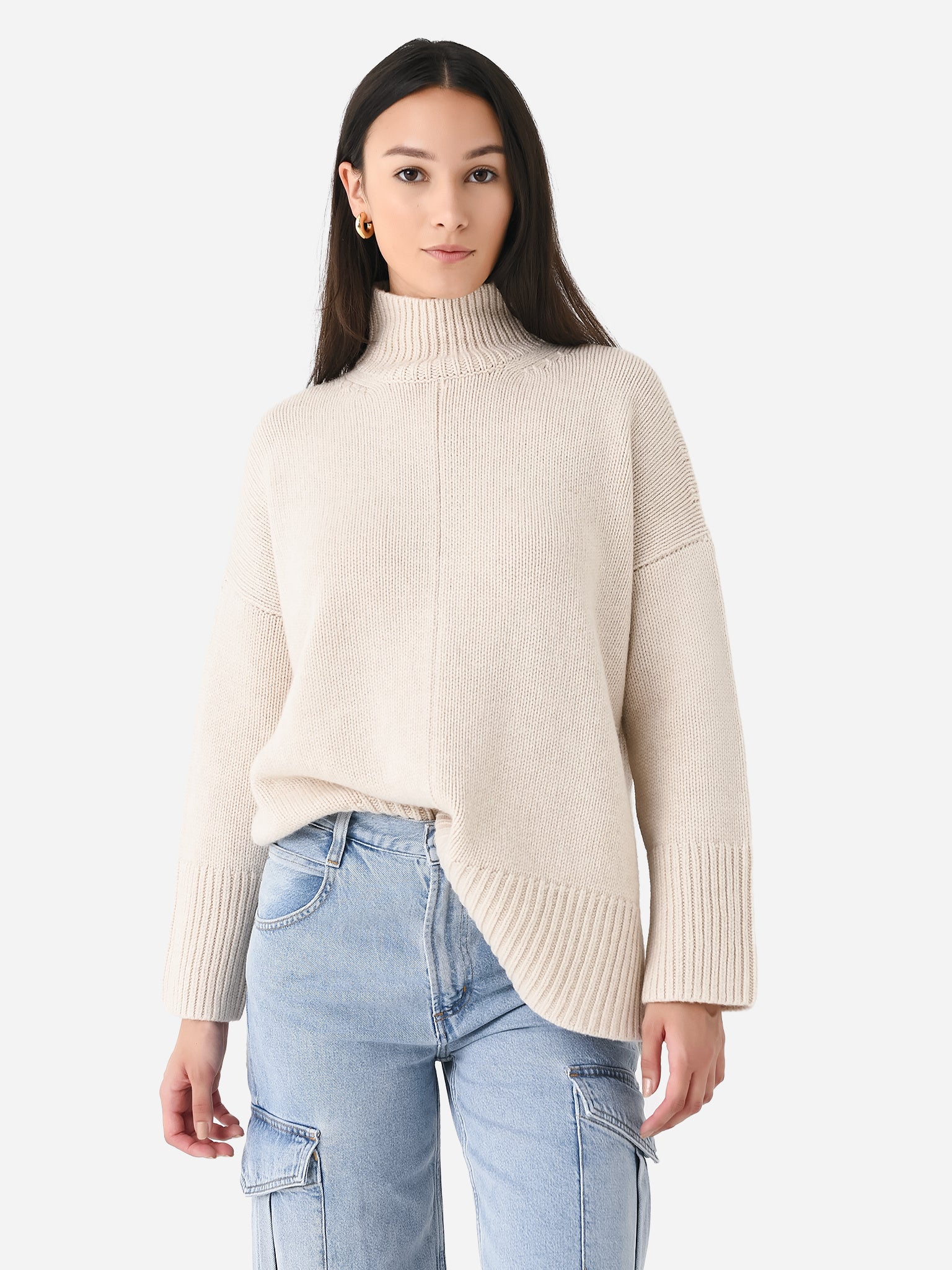 Vince Women's Wool Cashmere Trapeze Turtleneck Sweater