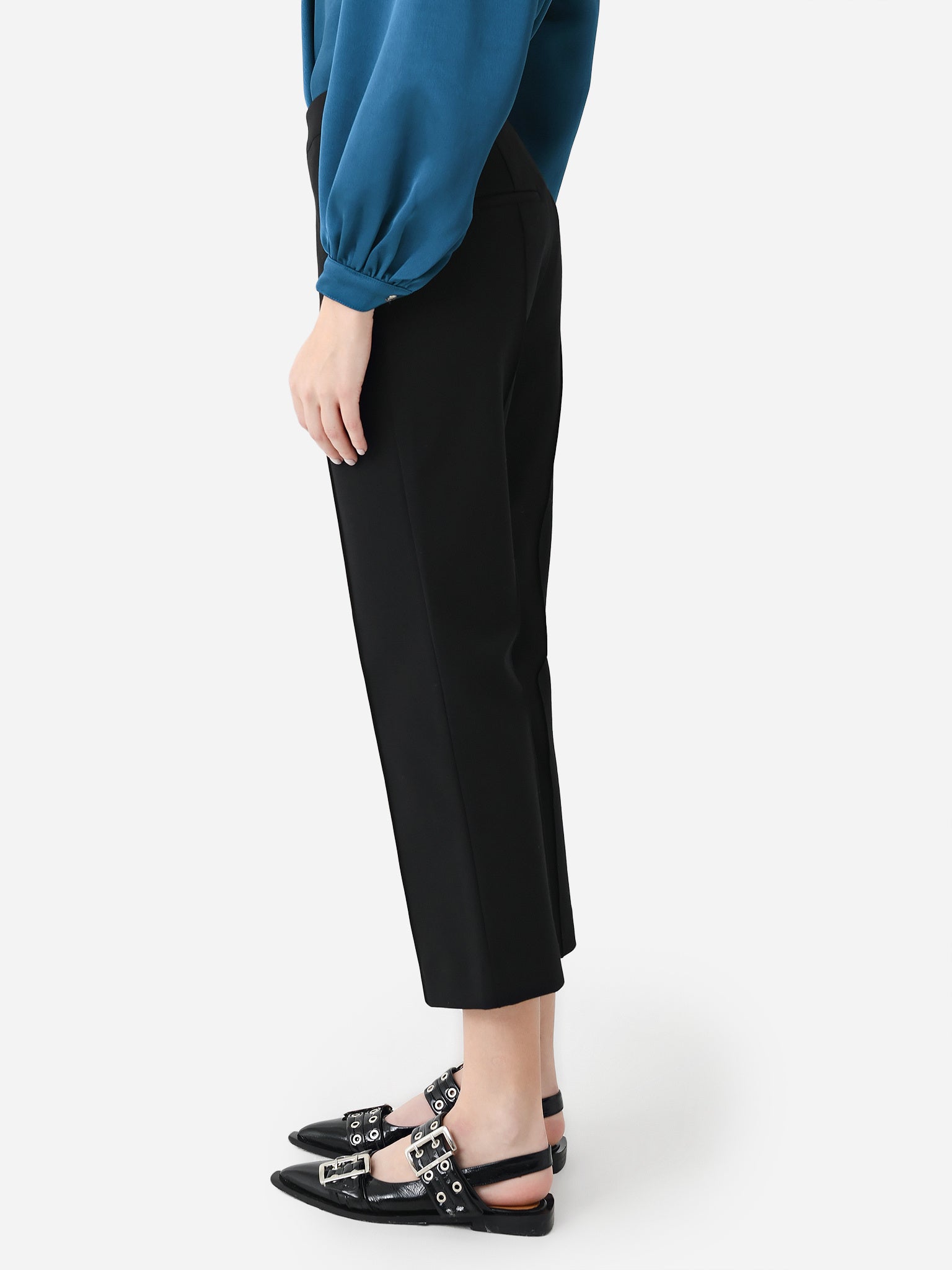 Vince Women's Mid Rise Pintuck Crop Flare Pant