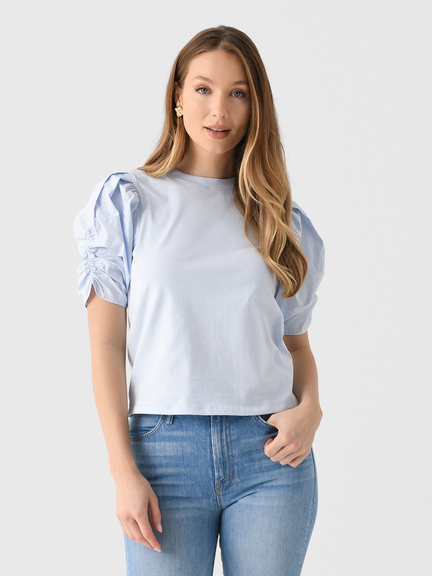 Frame Women's Pleated Puff Sleeve Tee