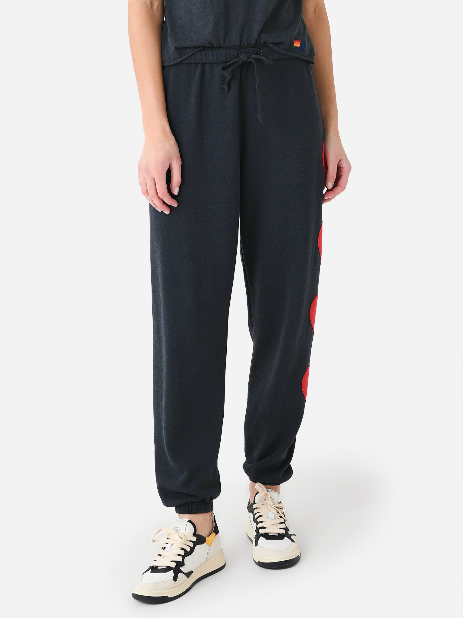 Faherty Women's Red Chevron Drawstring Sweatpants Size Small Jogger Slim  Pockets Activewear 