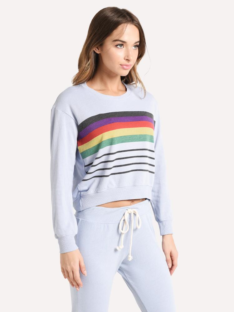 Sundry stripes crop blouson rainbow sweatshirt new arrivals