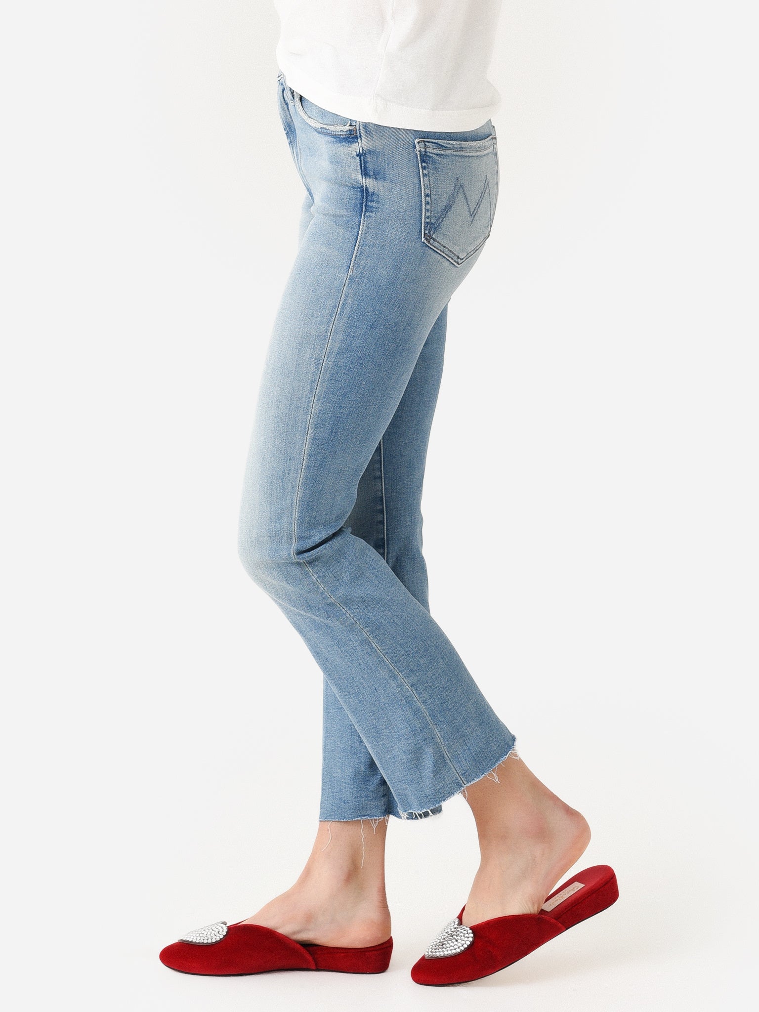 Mother Women's The Hustler Ankle Fray Jean - Saint Bernard