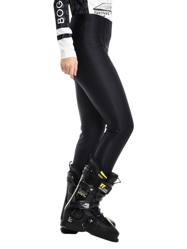 Bogner Jumi-l Paneled Leather Stirrup Ski Pants In Black