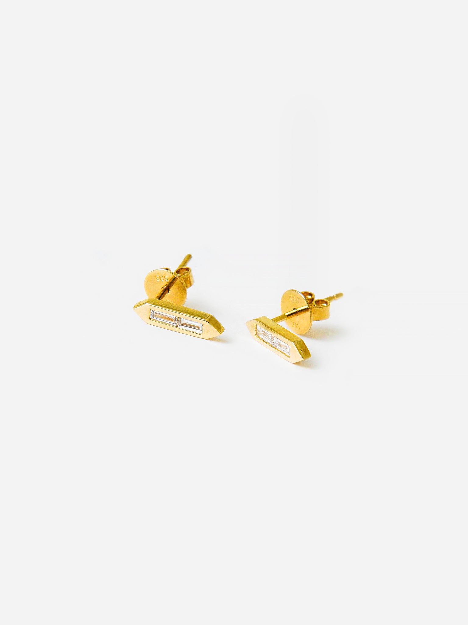 Francie B. Women's Baguette Diamond Stud Earrings – Saintbernard.com