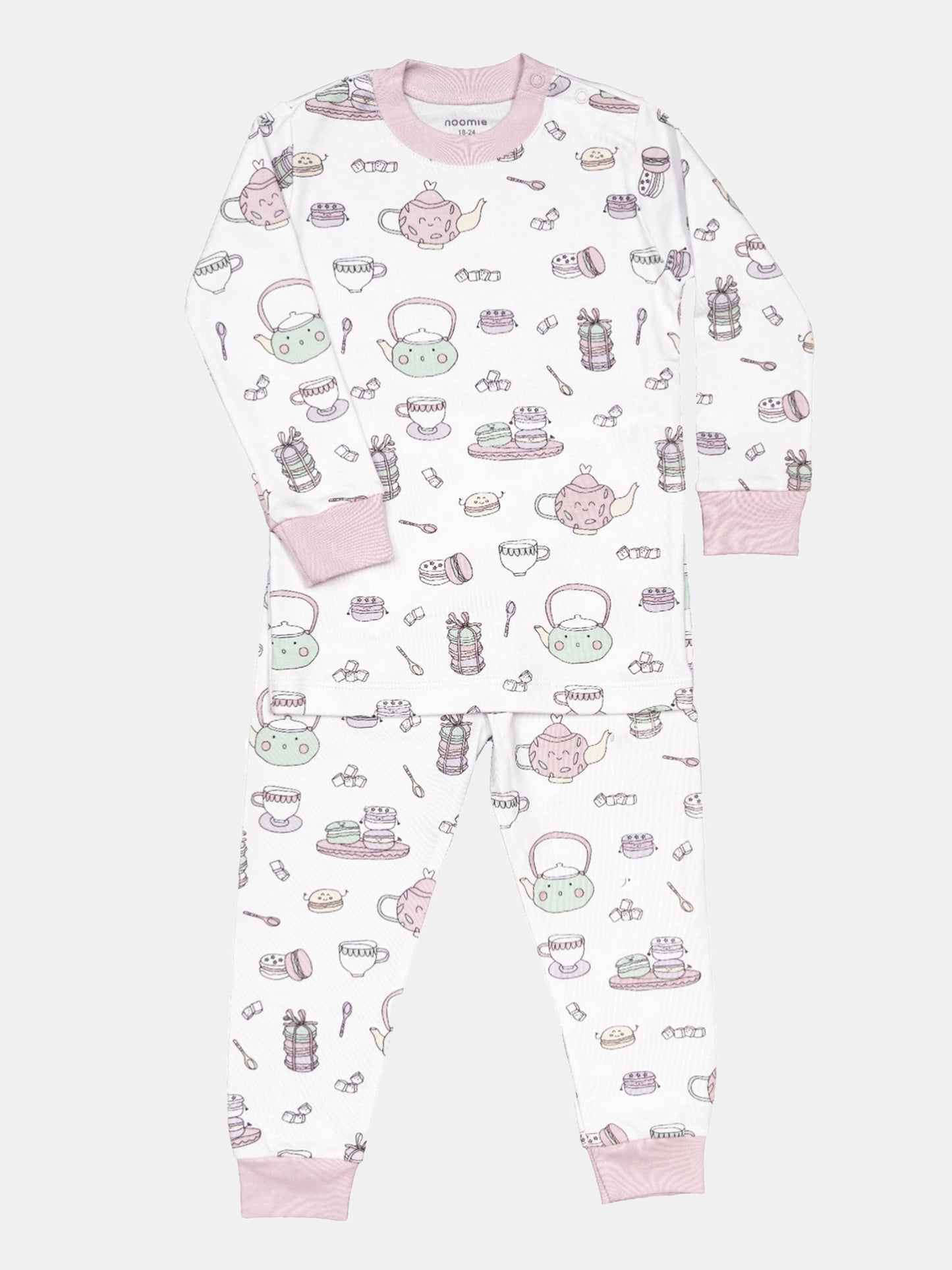 Baby Noomie Girls’ Macarons Two-Piece Pajama Set