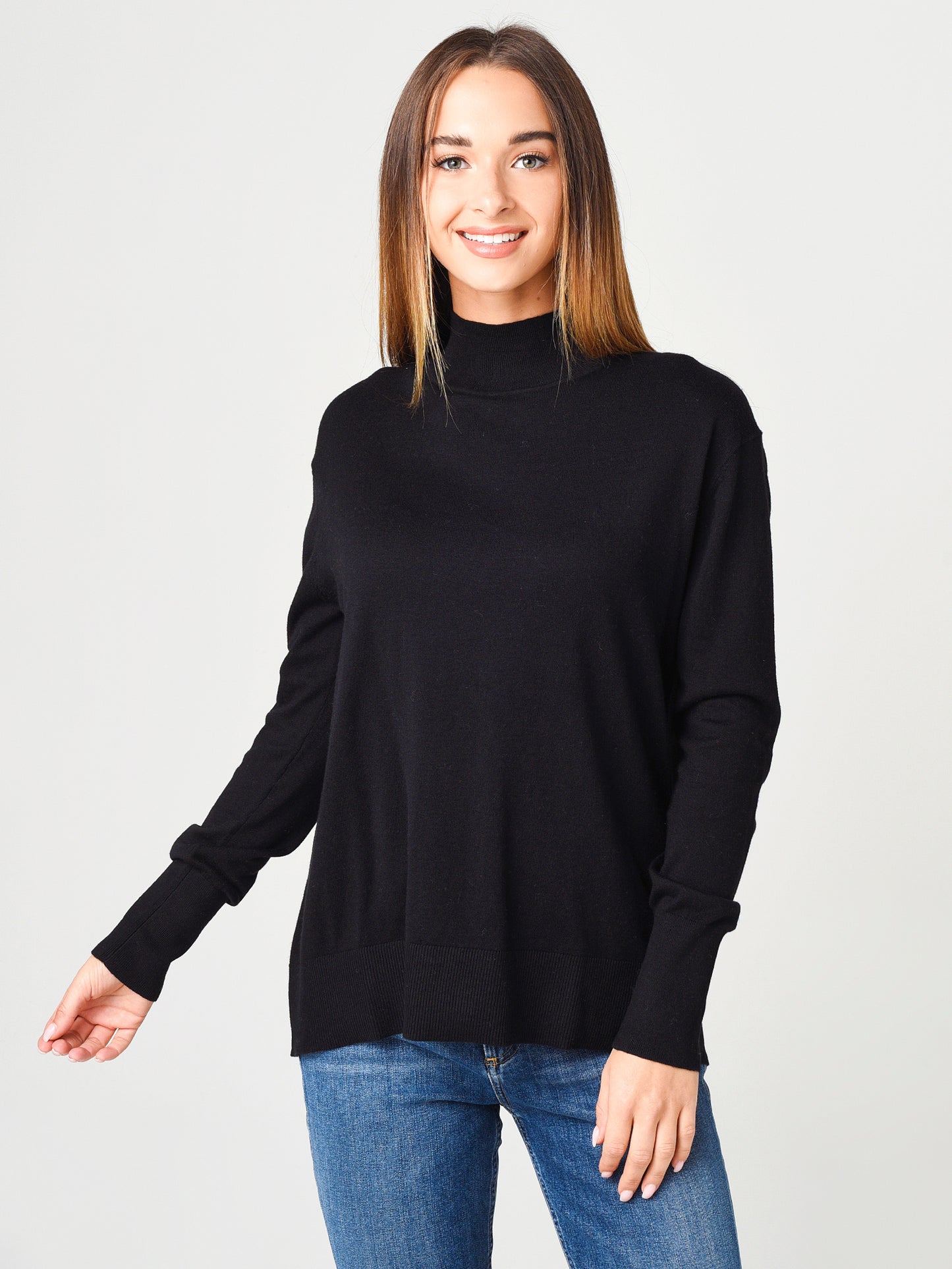 White + Warren Women's High Rib Turtleneck