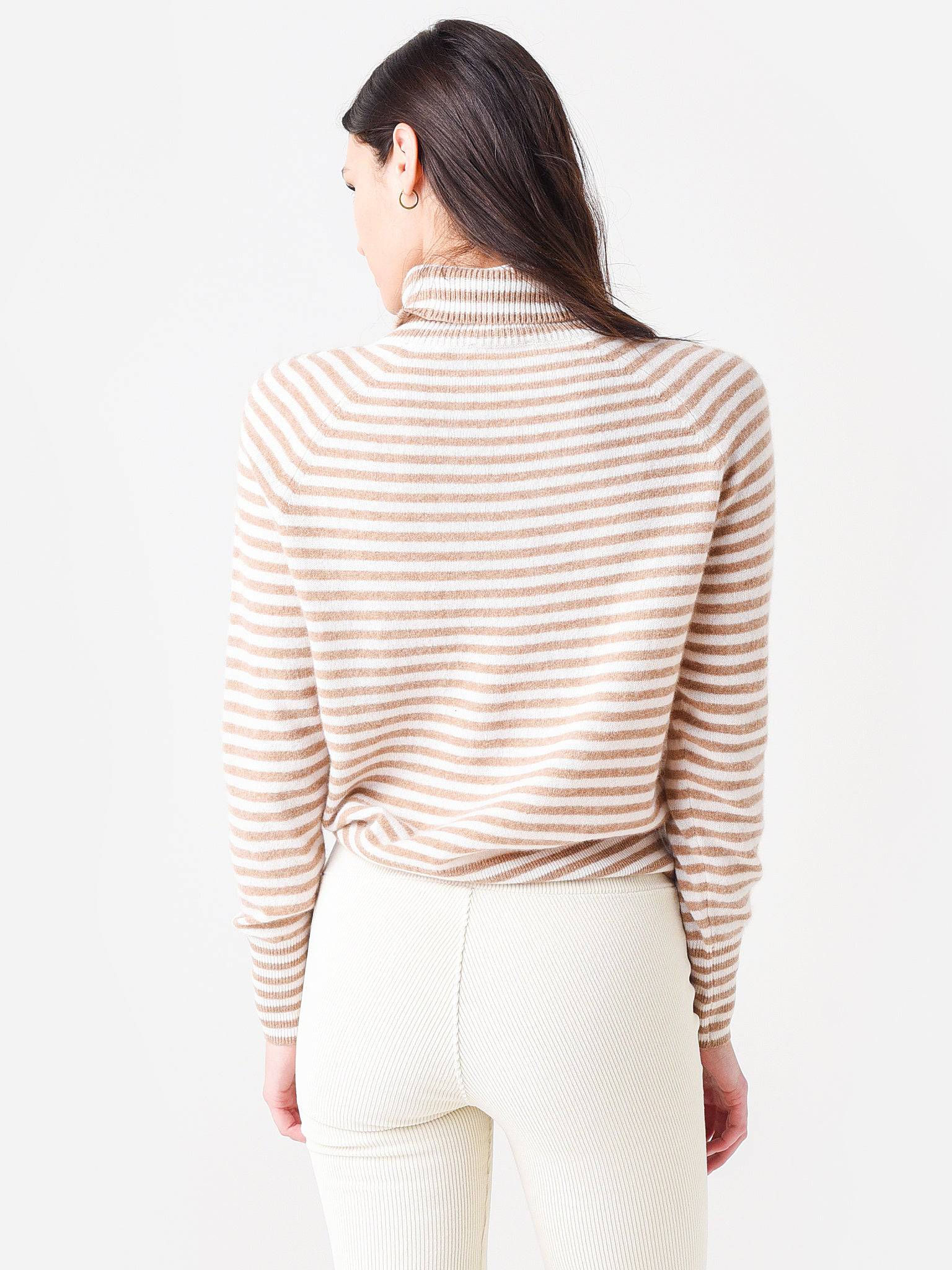 WHITE + WARREN ESSENTIAL discount STRIPE TURTLENECK