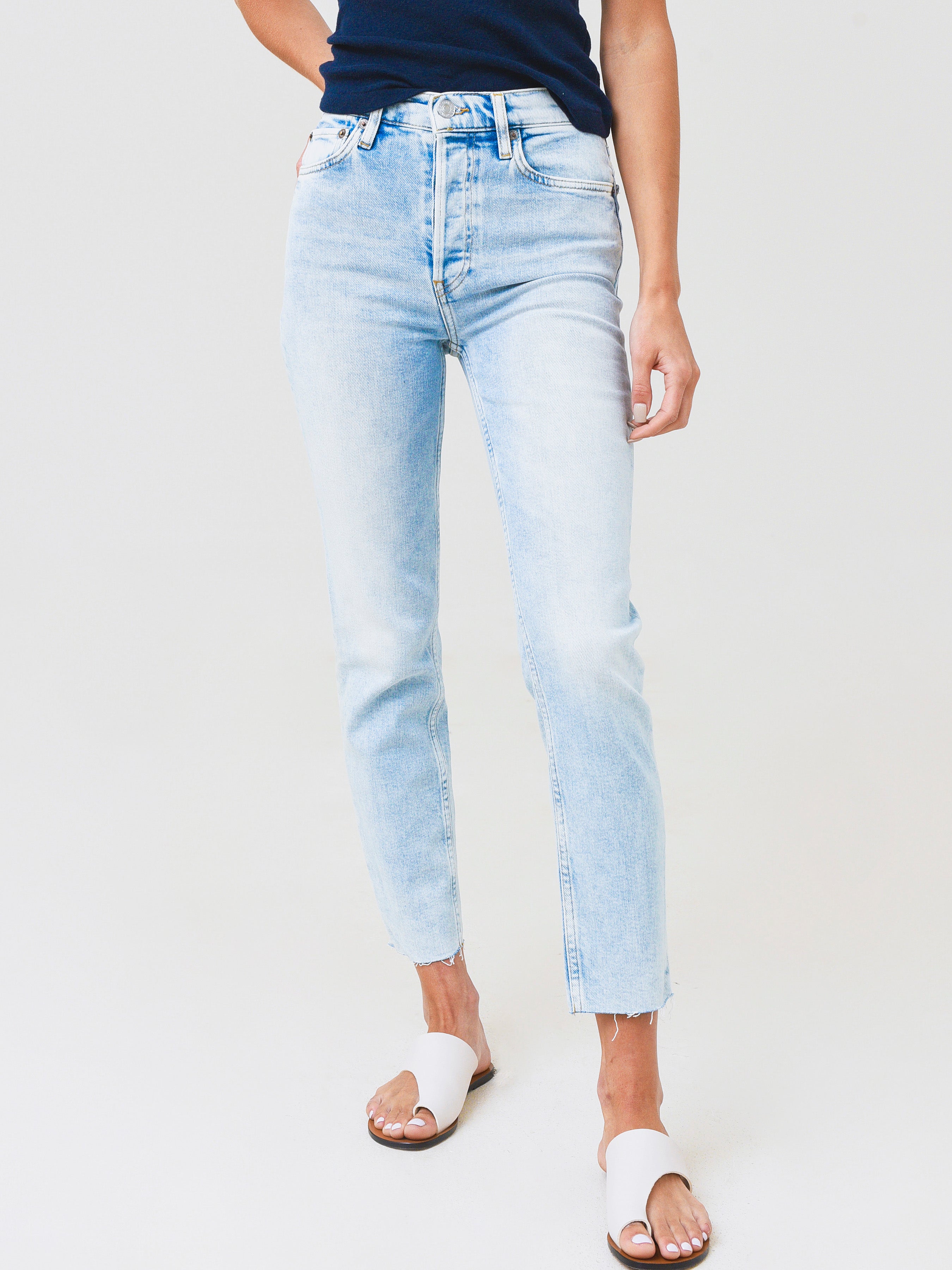 Re/Done Women's 90s High Rise Ankle Crop Jean – saintbernard.com