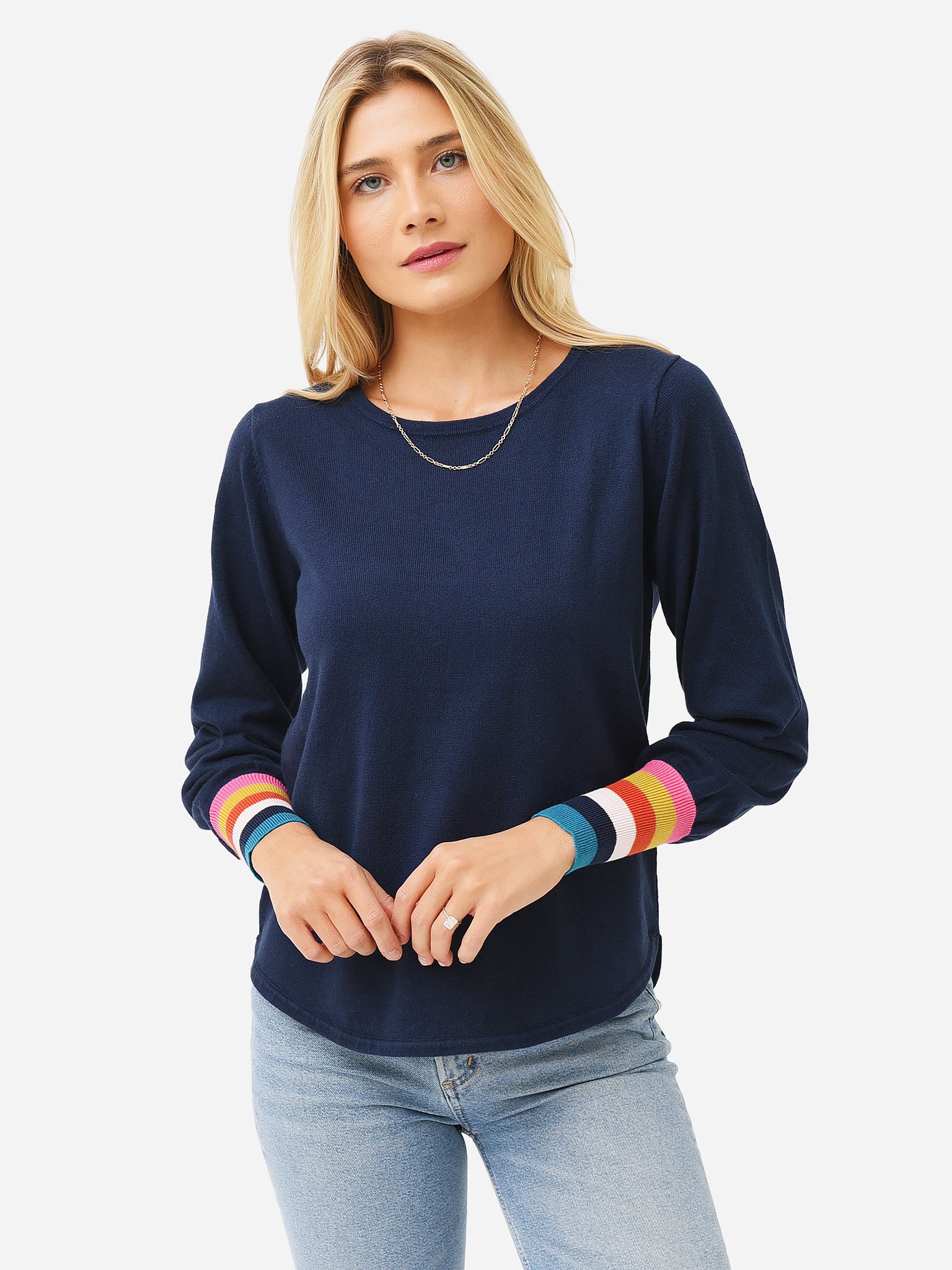 J Society Women's Stripe Sleeve Sweater