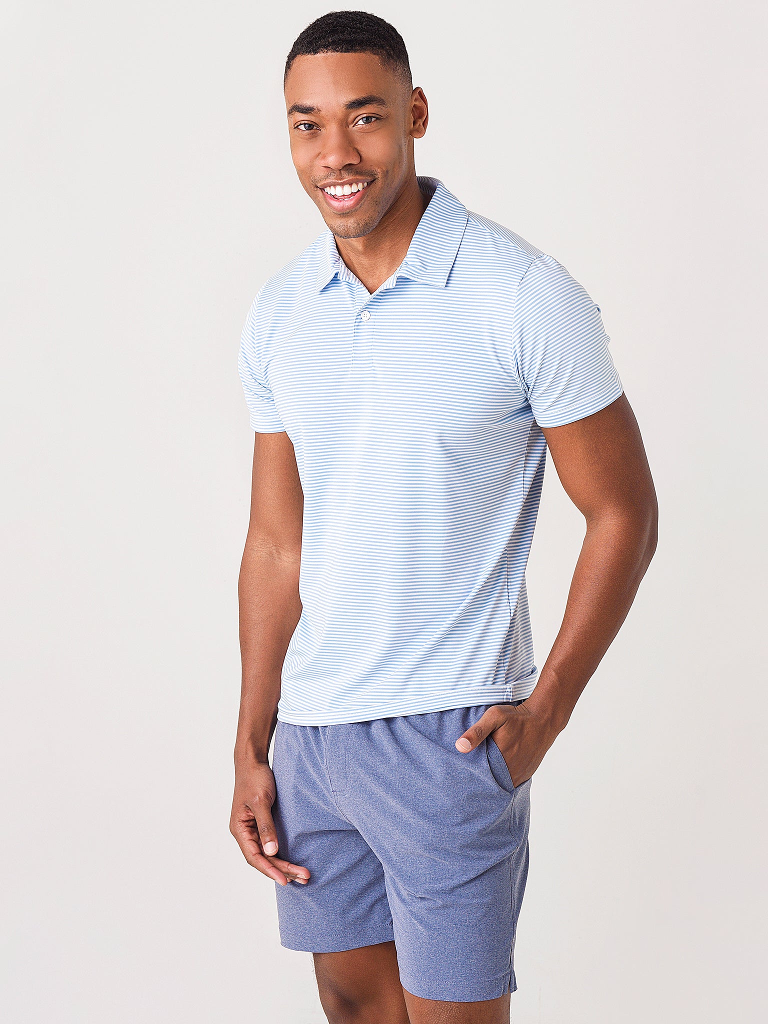 Bonobos Men's Performance Core Stripe Polo - Saint Bernard