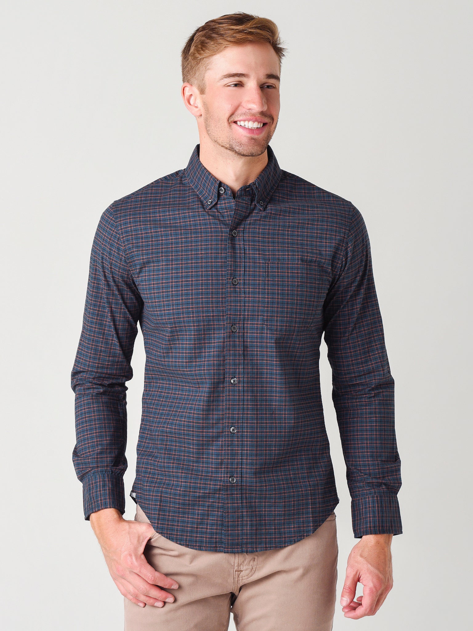 Bonobos Men's Cole Plaid Washed Slim Button-Down Shirt – saintbernard.com