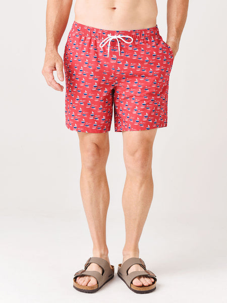 Riviera Recycled Swim Trunks for Men by Bonobos - Blue Picnic Floral - L9 One Fit