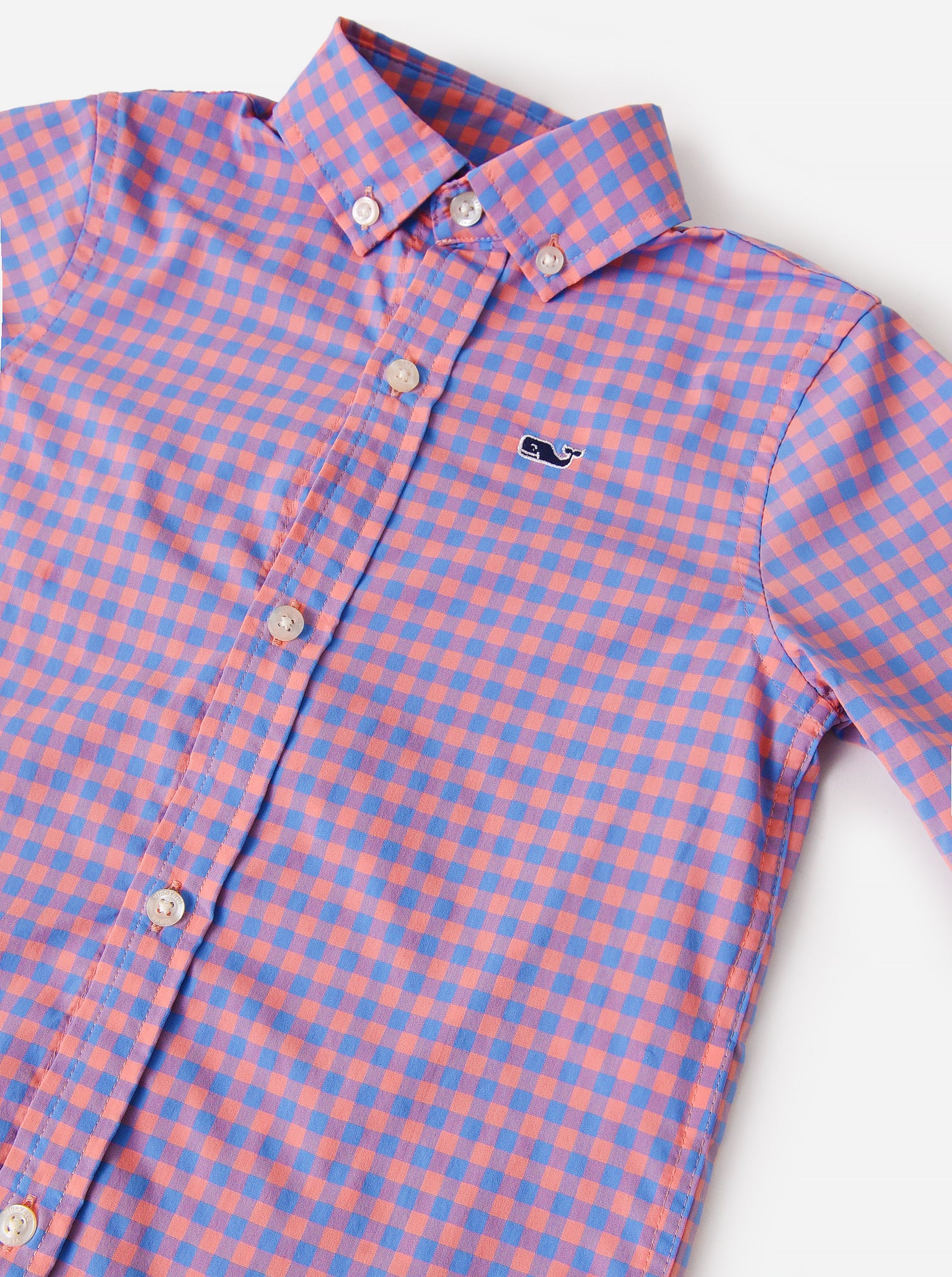 Vineyard Vines Boys' On-The-Go Gingham Button-Down Shirt