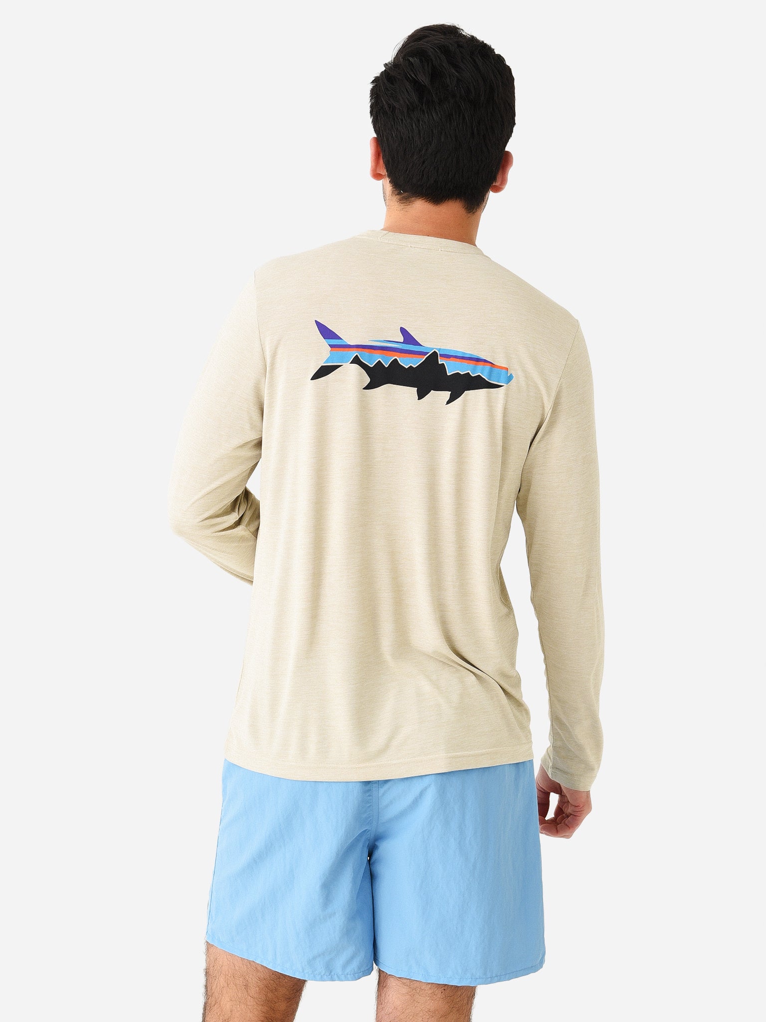 PATAGONIA Mens Long Sleeve Cap Cool Daily Fish Graphic Shirt